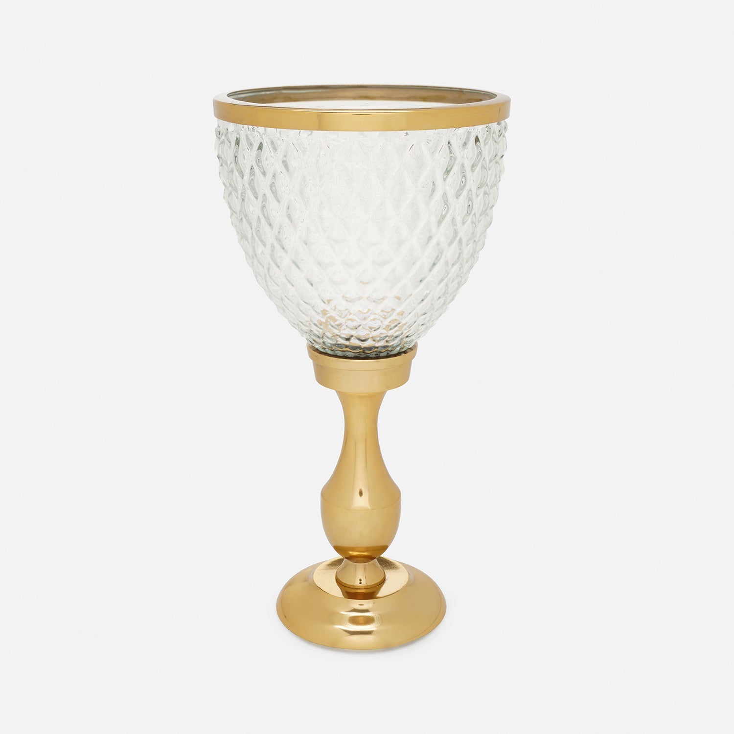 Clear Glass Diamond Textured Hurricane