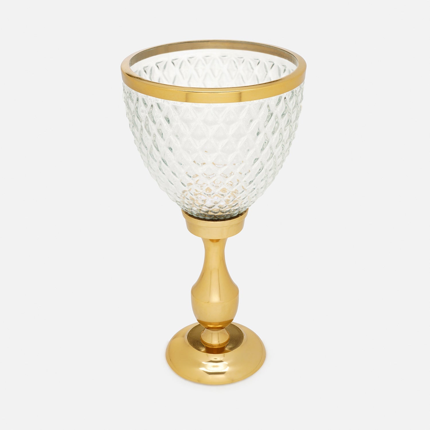 Clear Glass Diamond Textured Hurricane