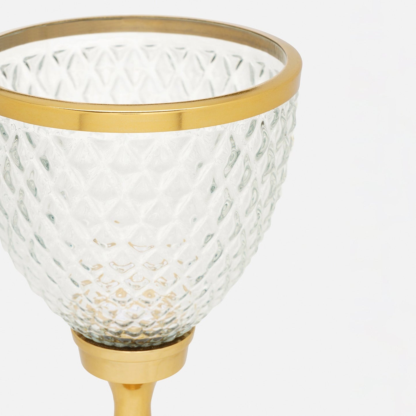 Clear Glass Diamond Textured Hurricane
