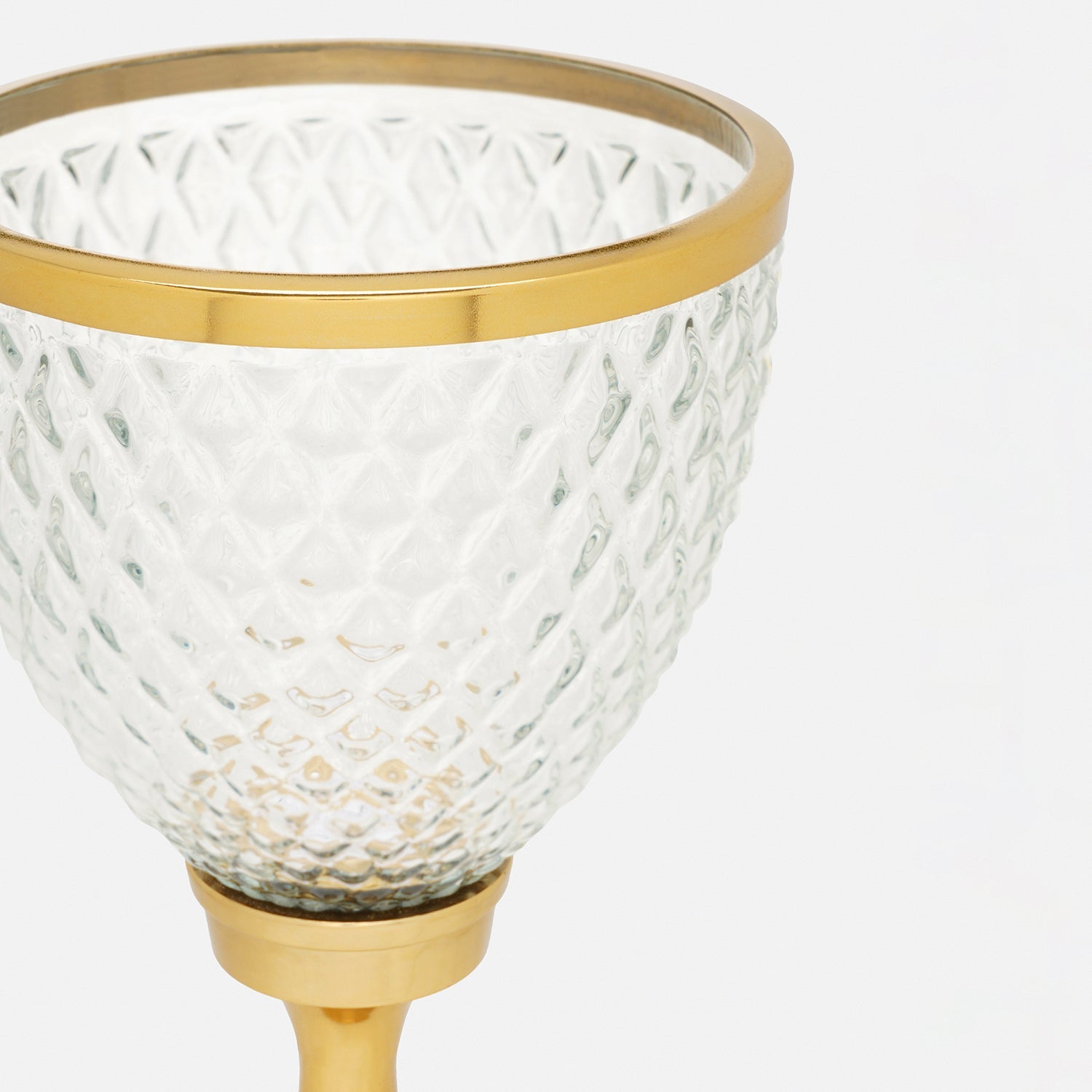 Clear Glass Diamond Textured Hurricane