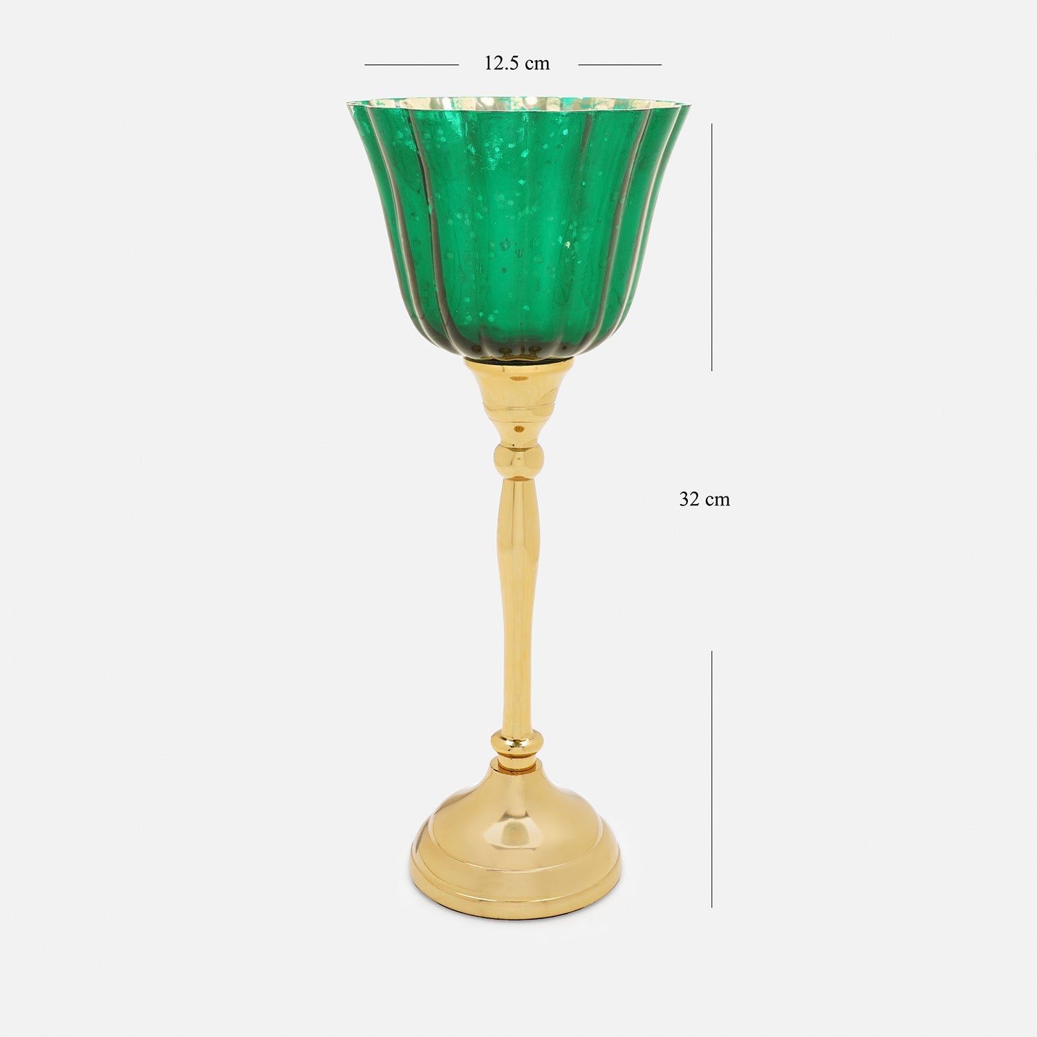 Green and Gold Votive with Metal Stand - Large