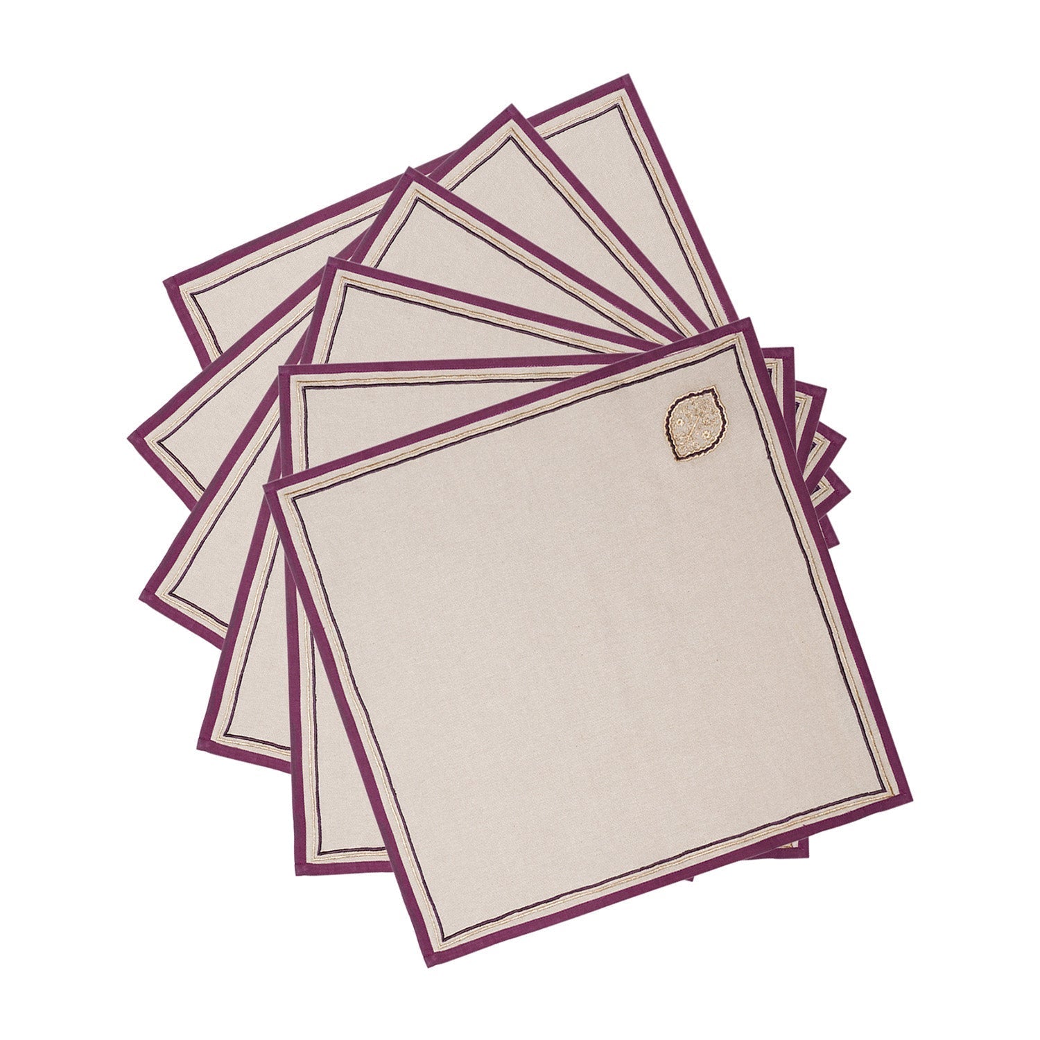 Set Of 6 Vera Purple Napkins