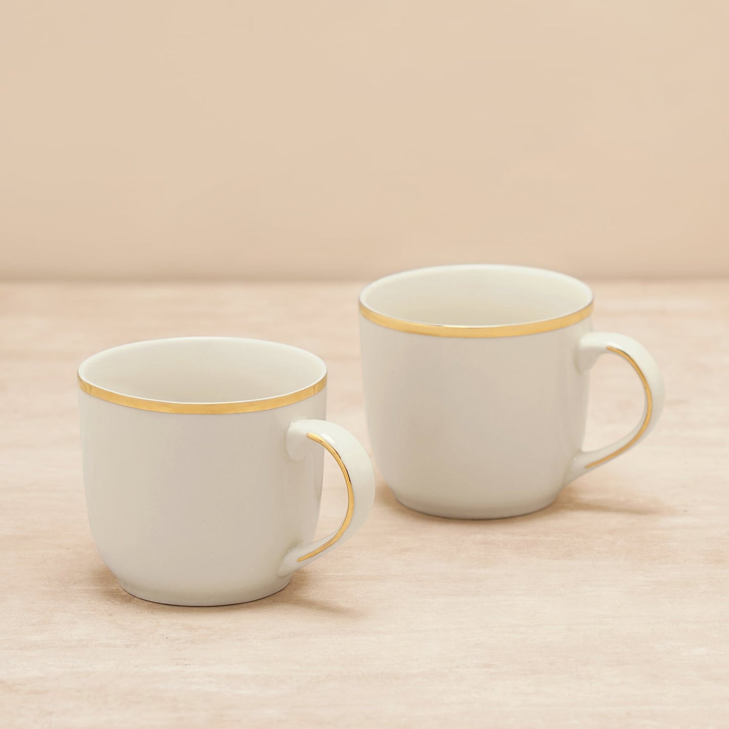 Set Of 2 Classic Gold Line Coffee Mug