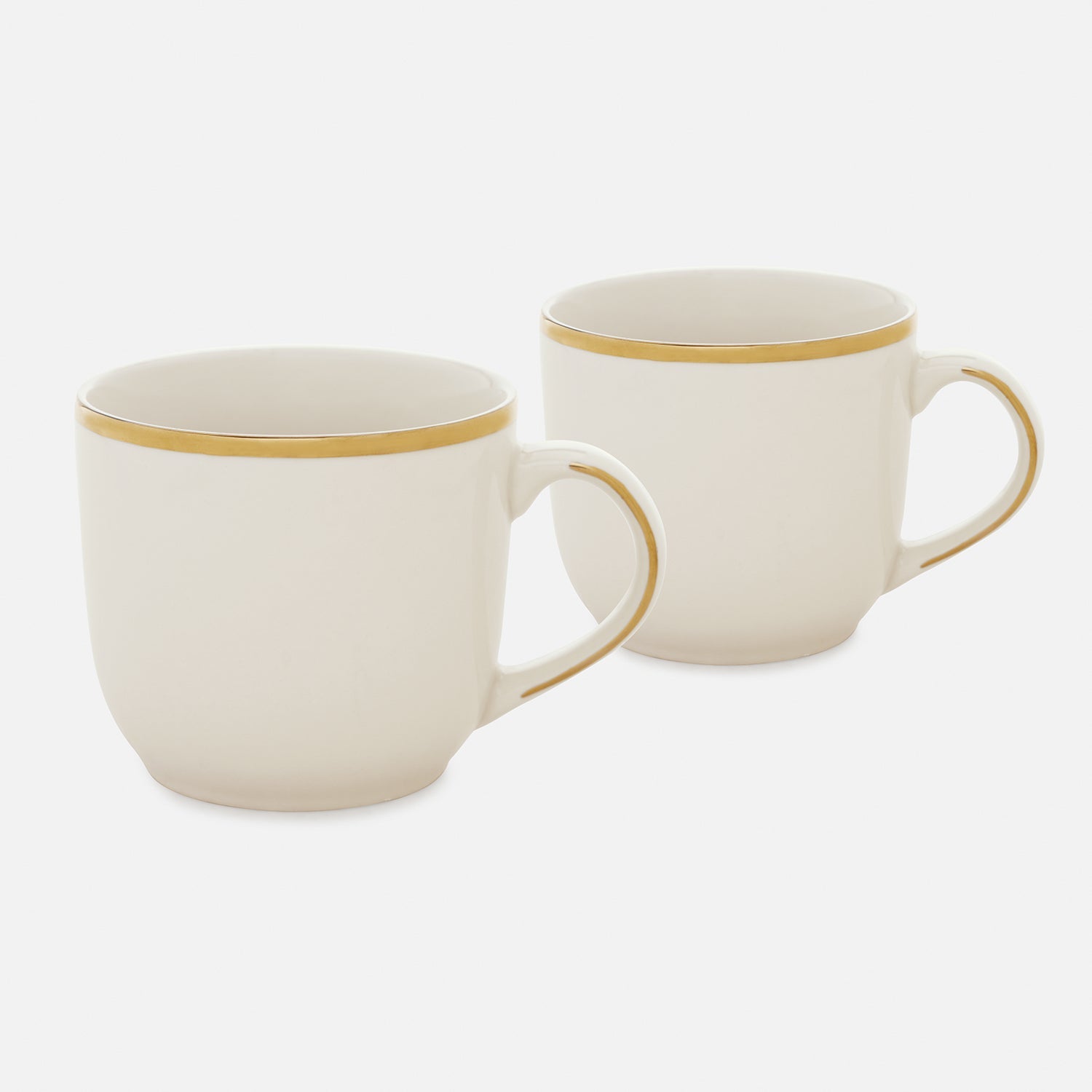 Set Of 2 Classic Gold Line Coffee Mug