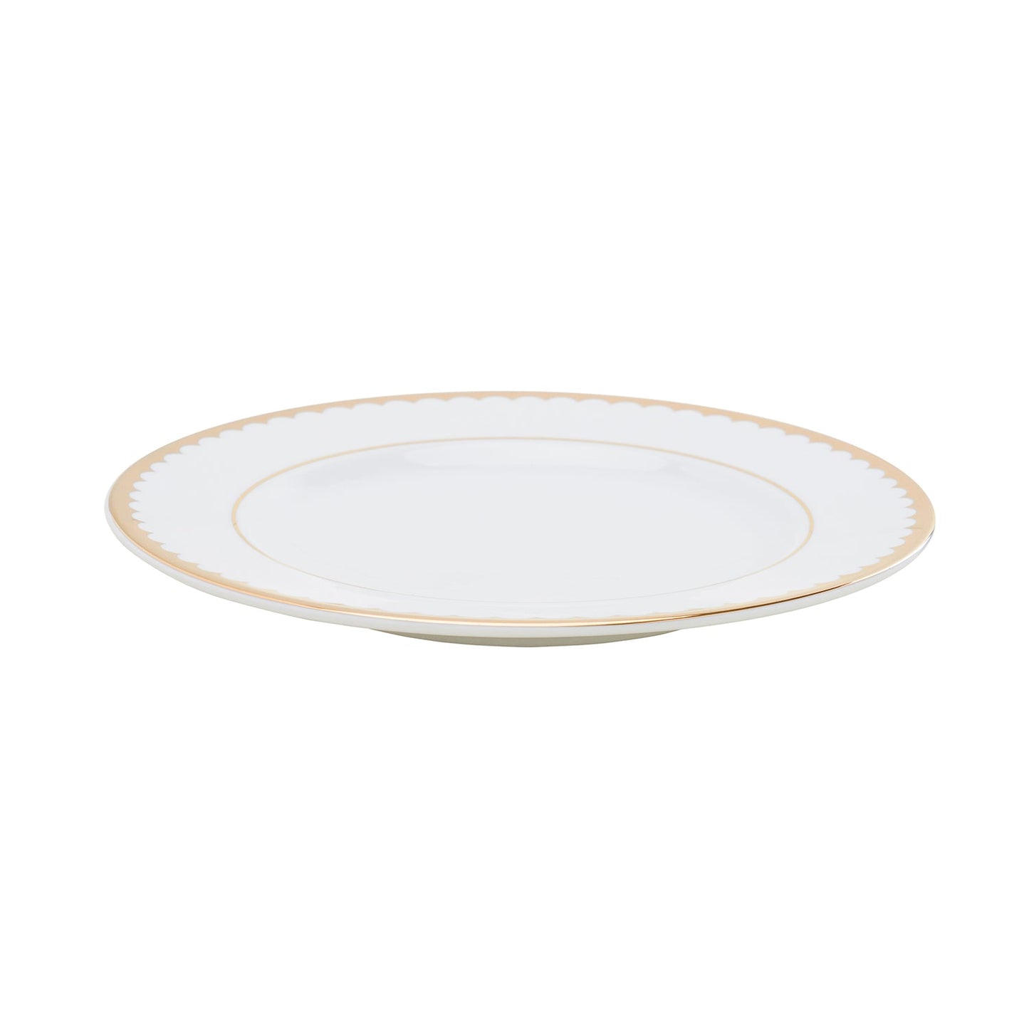 Set of 2 Classic Gold Scallop Design Dessert Plate