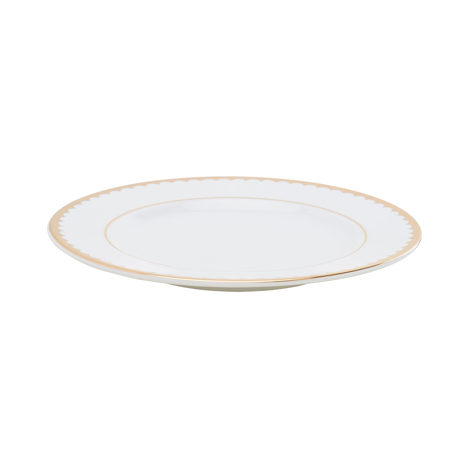 Set of 2 Classic Gold Scallop Design Dessert Plate
