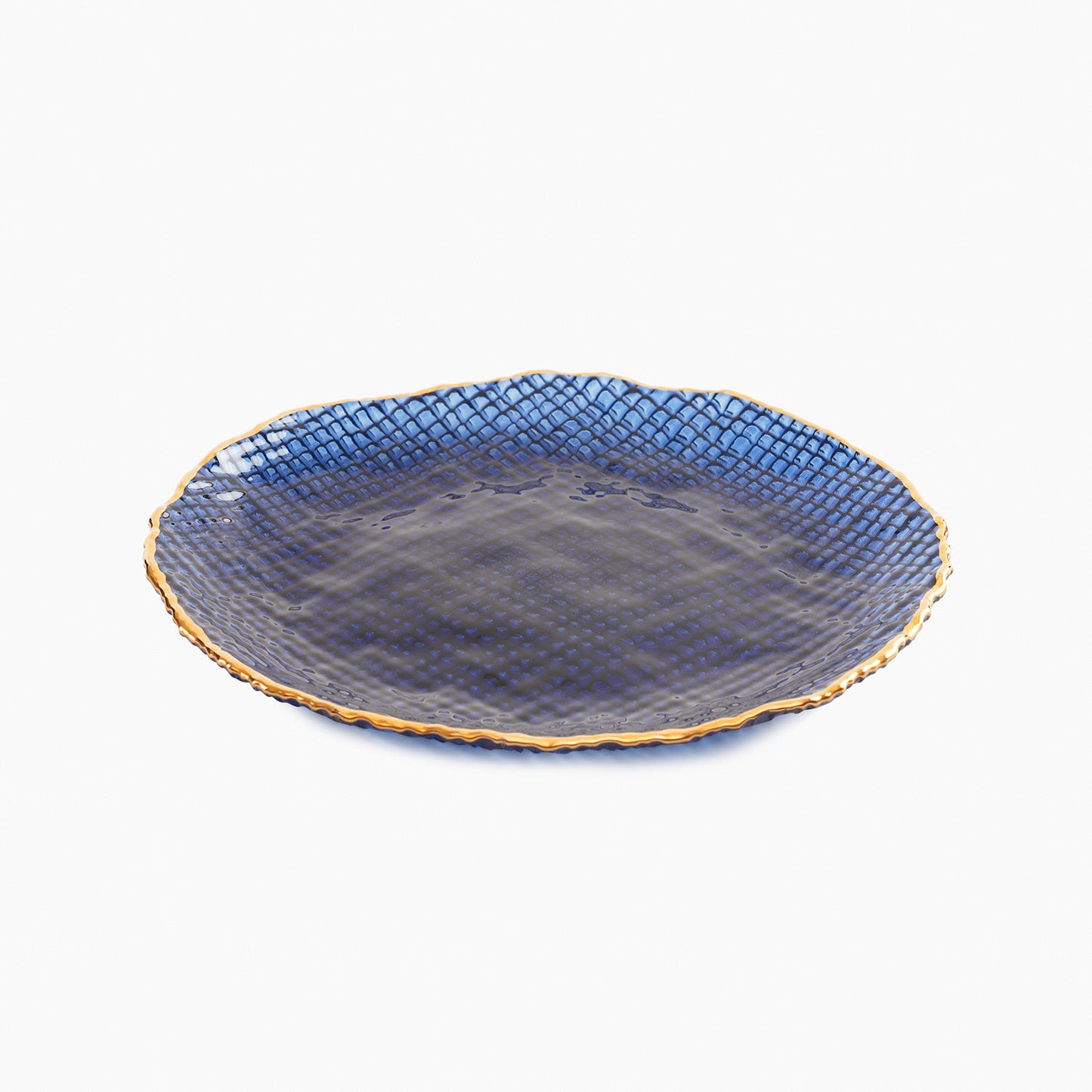 Set of 2 Blue Fizz Textured Dessert Plates