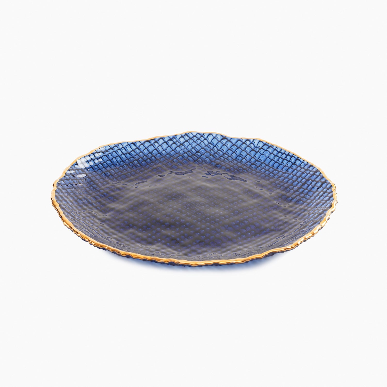 Set of 2 Blue Fizz Textured Dessert Plates