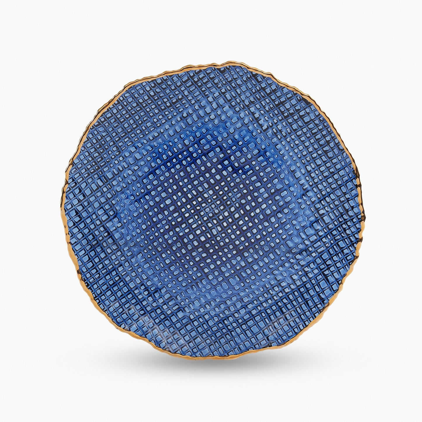 Set of 2 Blue Fizz Textured Dessert Plates