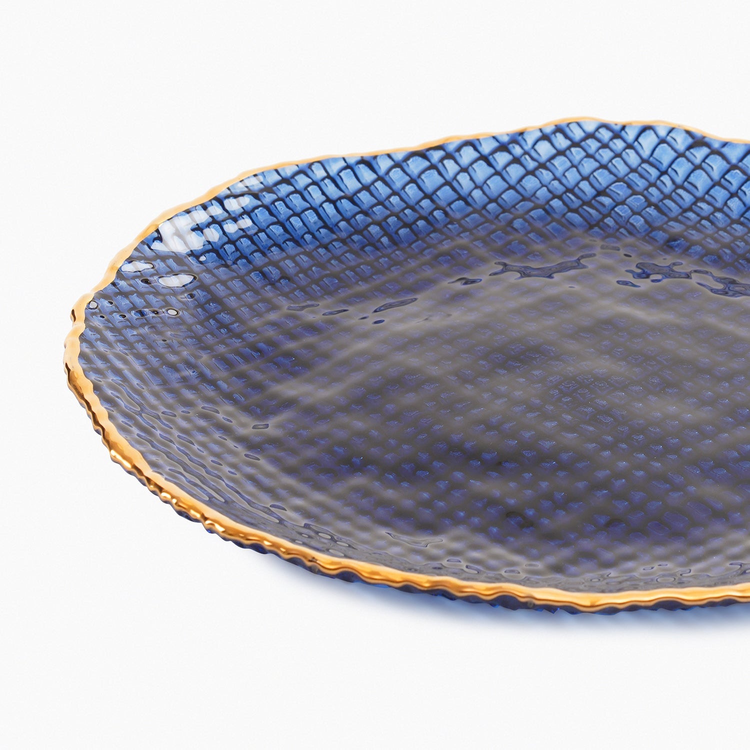 Set of 2 Blue Fizz Textured Dessert Plates