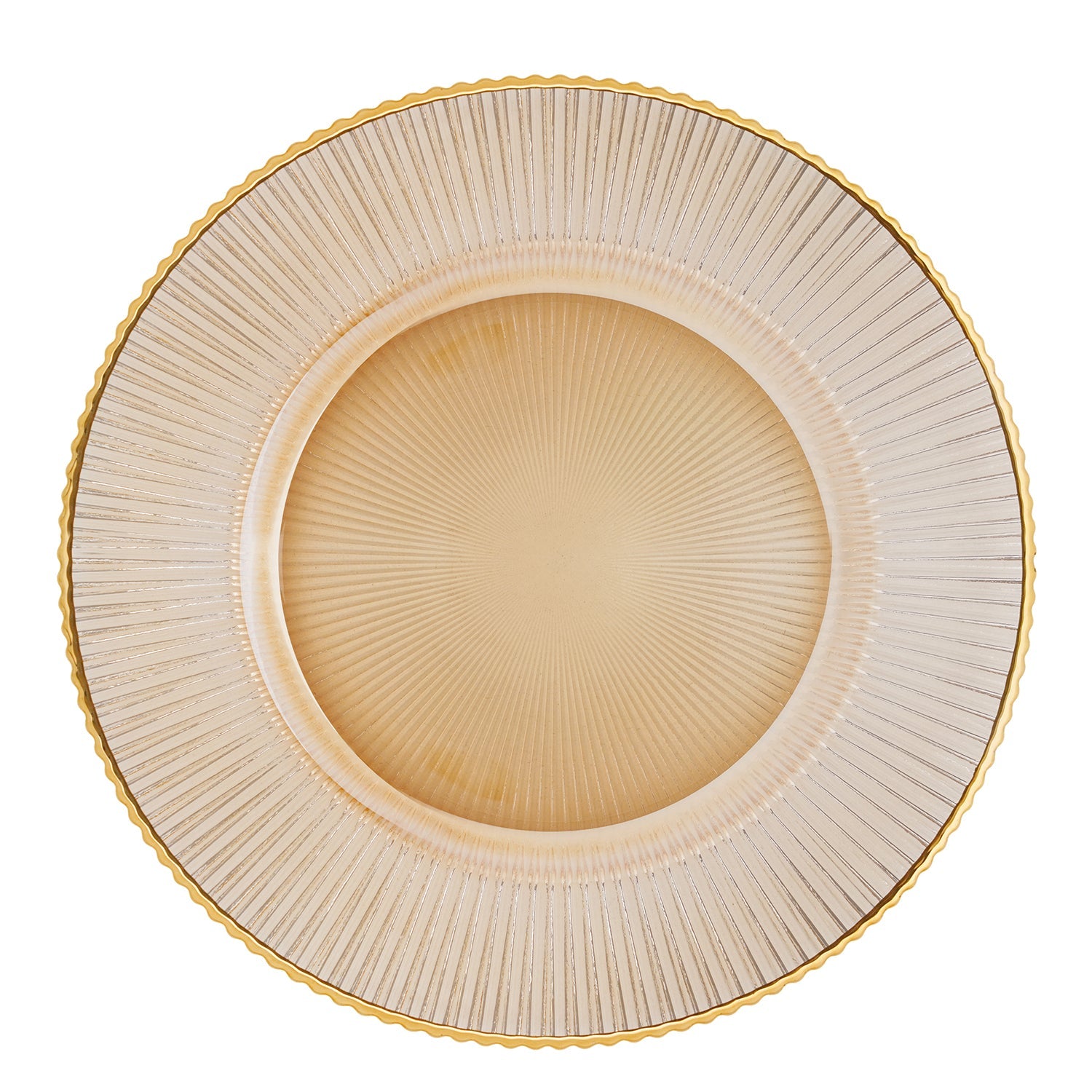 Set Of 2 Gold Radial Glass Charger Plates
