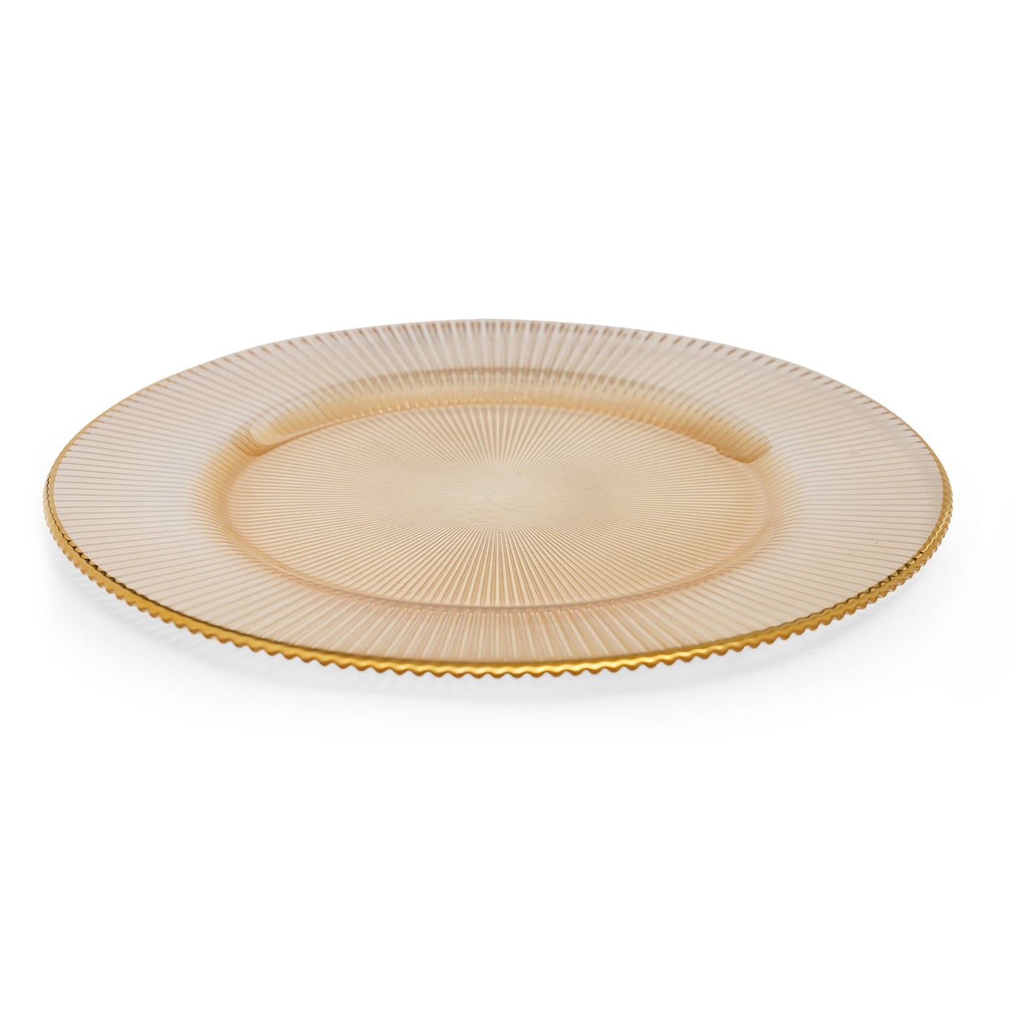 Set Of 2 Gold Radial Glass Charger Plates