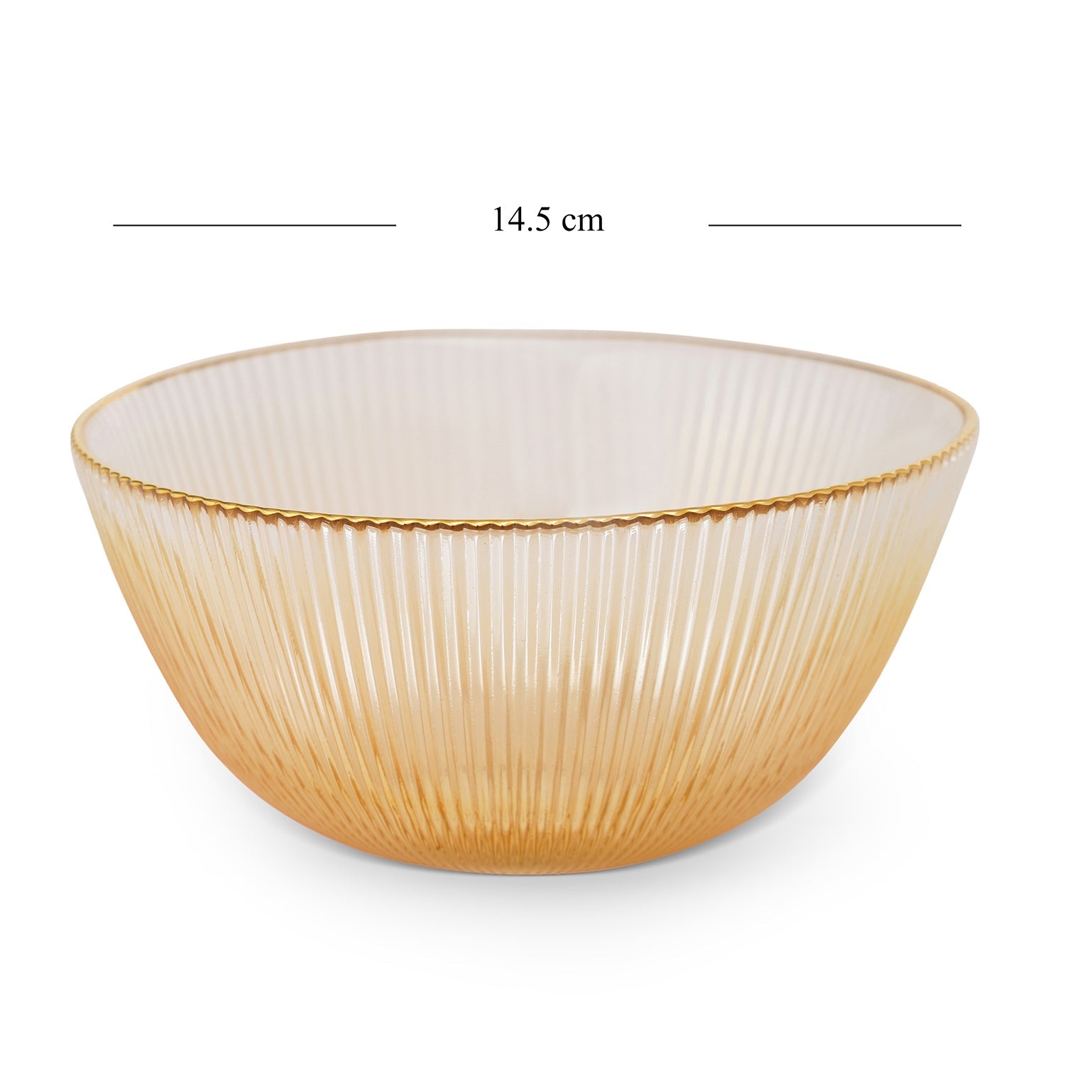 Set Of 2 Gold Radial Glass Serving Bowls