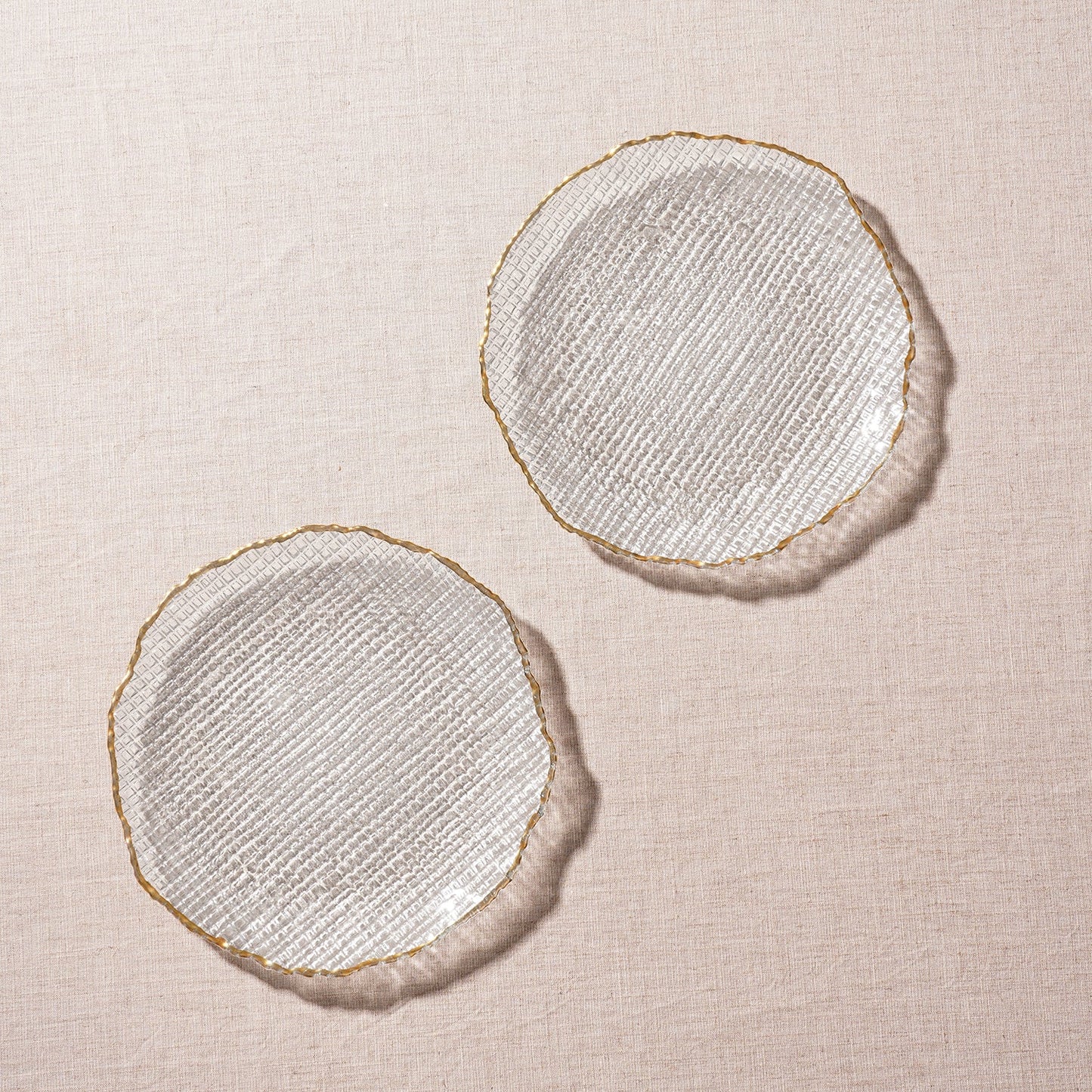 Set of 2 Clear Fizz Textured Dessert Plates