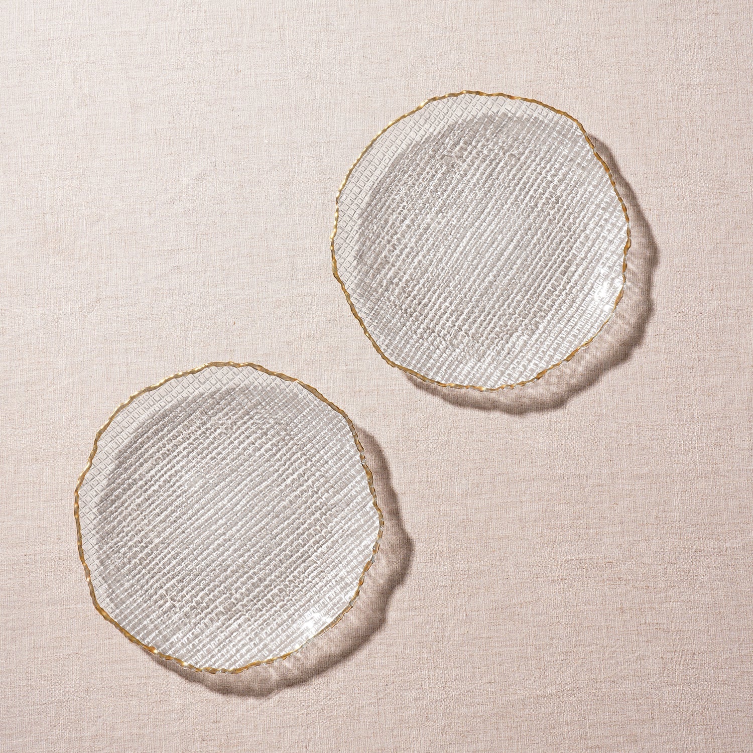 Set of 2 Clear Fizz Textured Dessert Plates