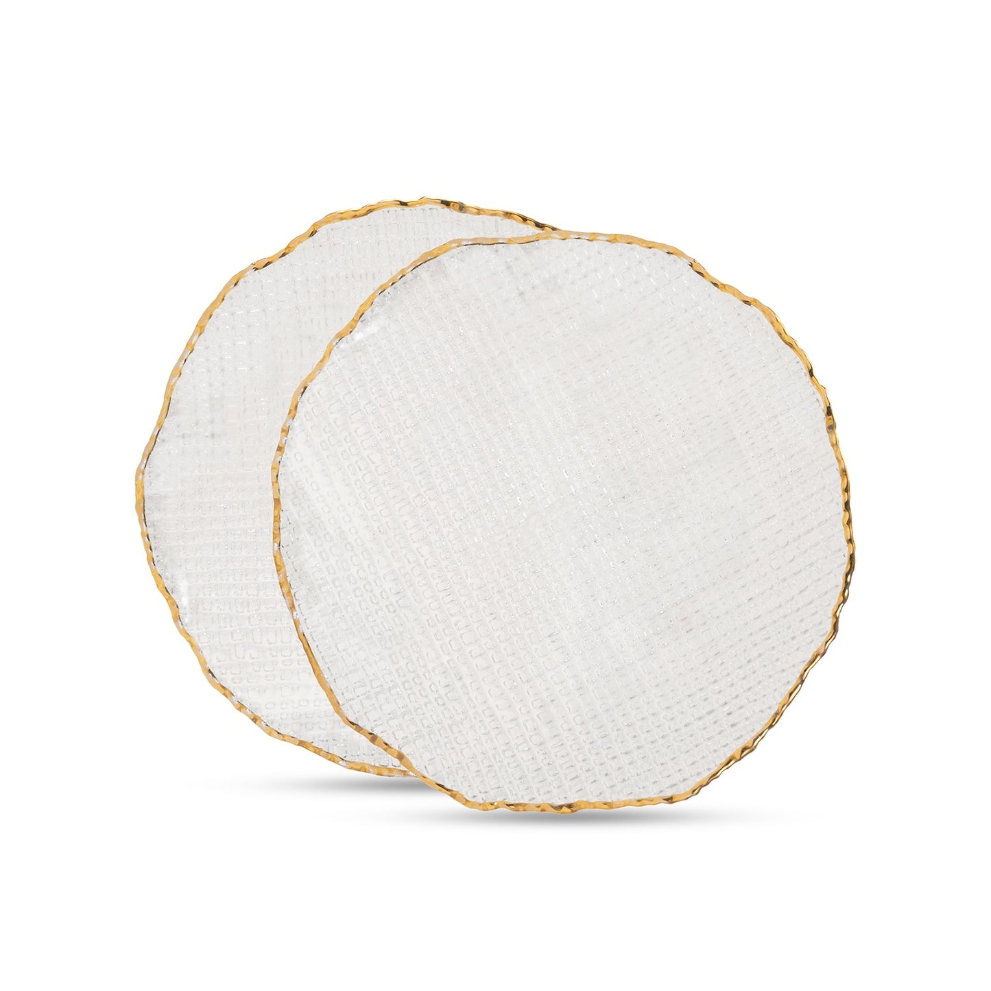 Set of 2 Clear Fizz Textured Dessert Plates