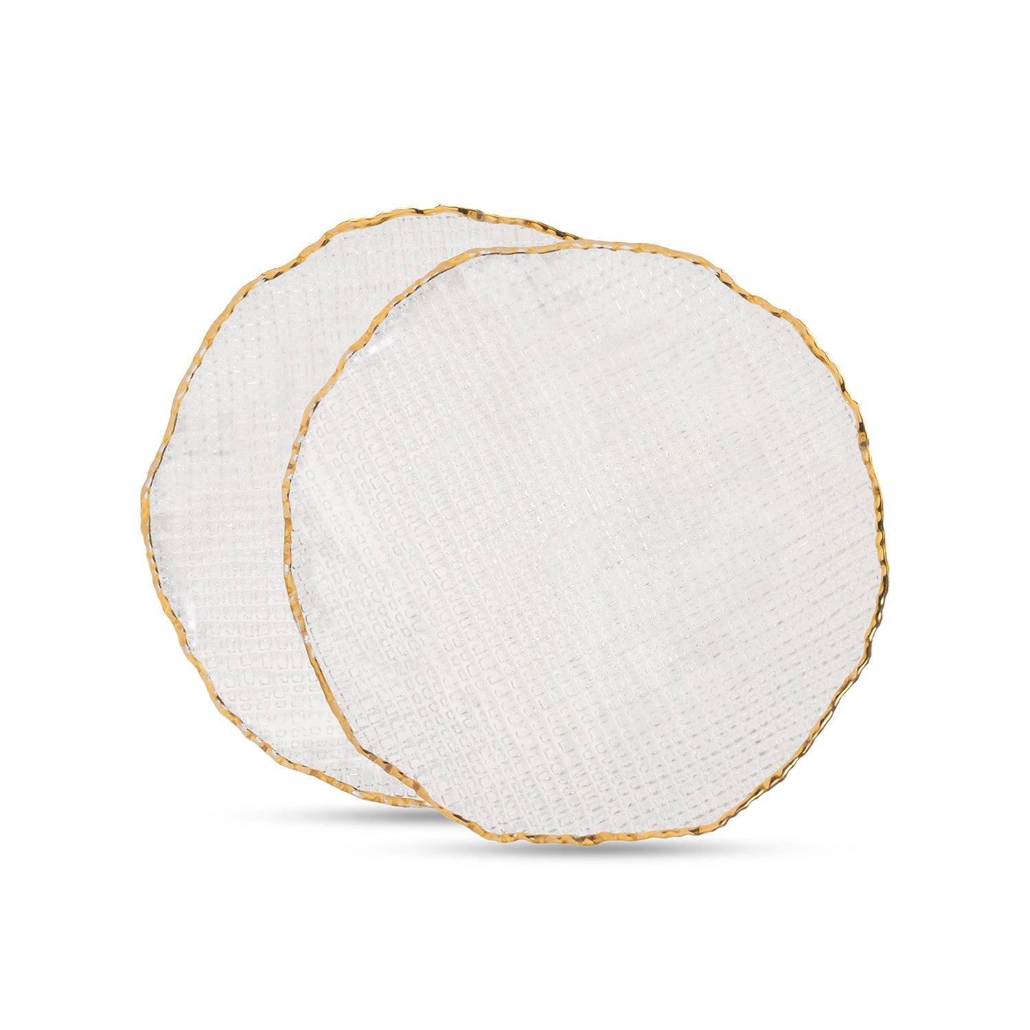 Set of 2 Clear Fizz Textured Dessert Plates