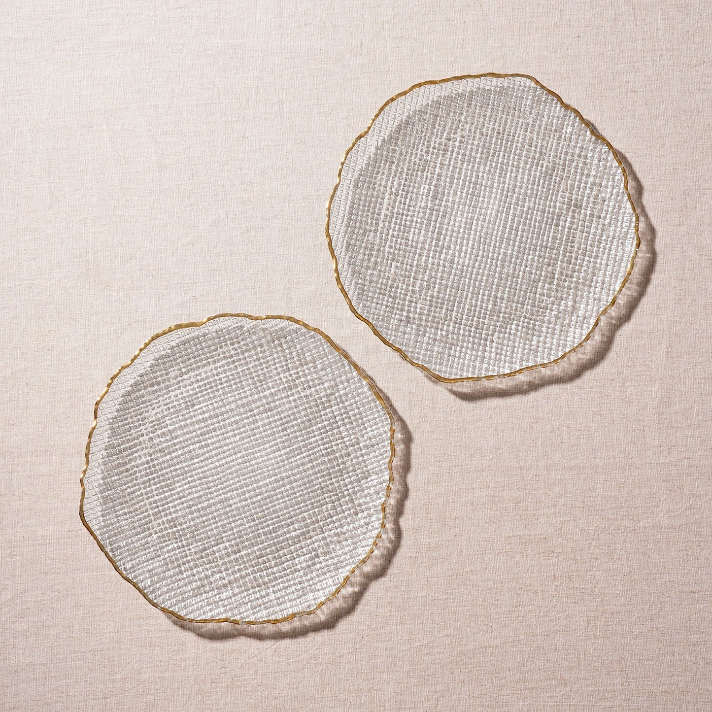 Set of 2 Clear Fizz Textured Dinner Plates