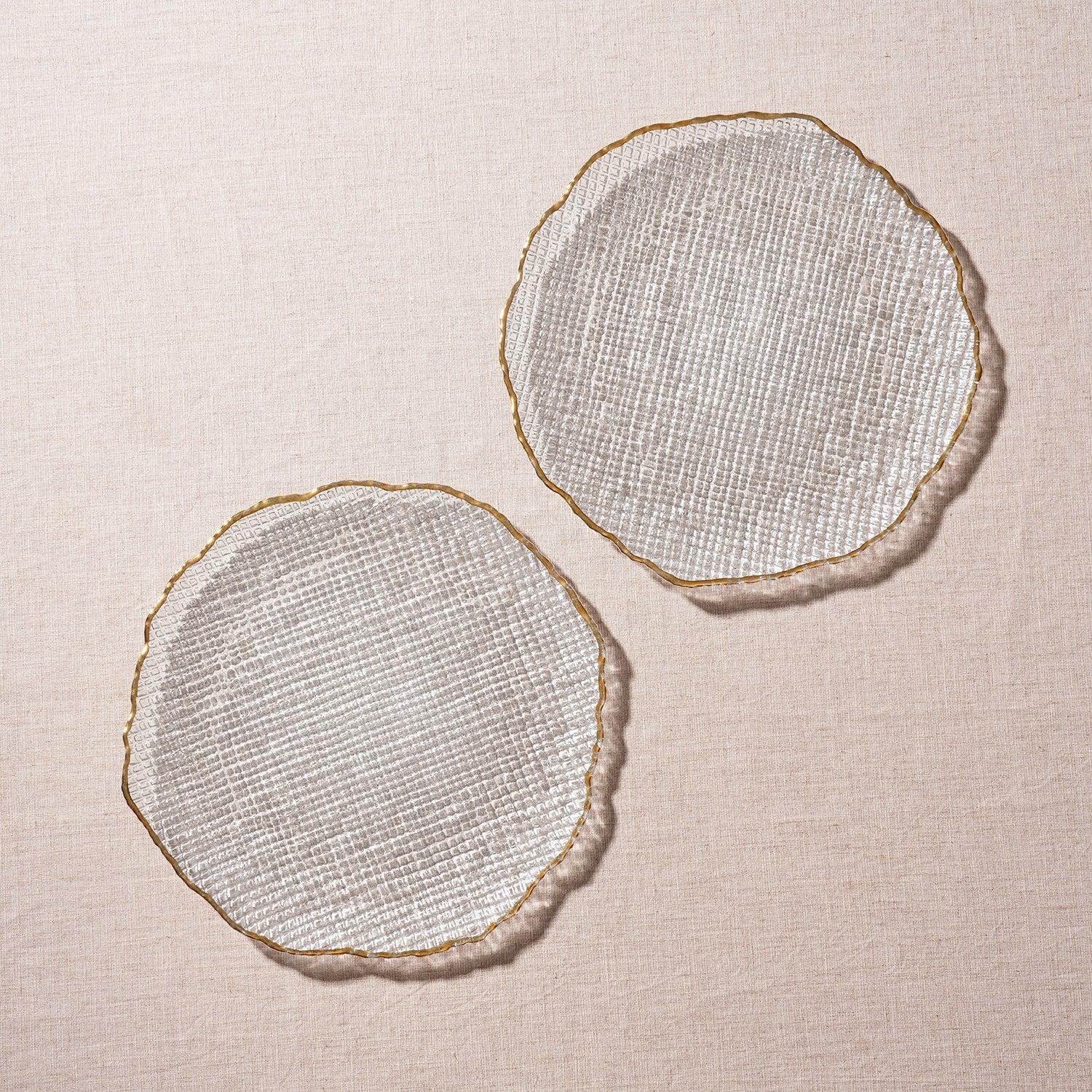 Set of 2 Clear Fizz Textured Dinner Plates
