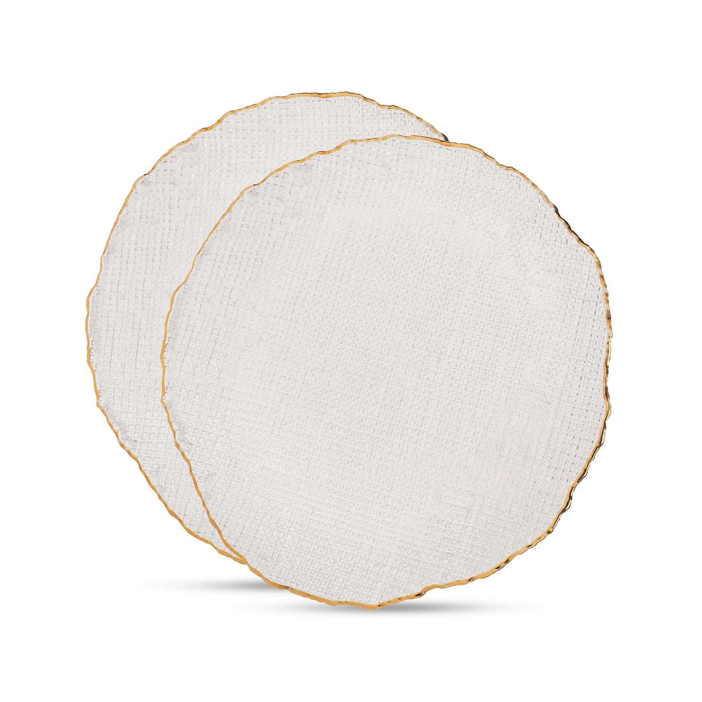 Set of 2 Clear Fizz Textured Dinner Plates