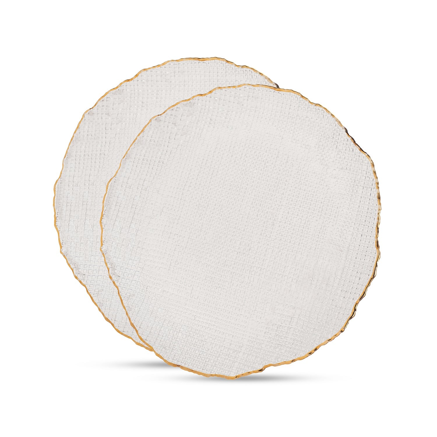 Set of 2 Clear Fizz Textured Dinner Plates