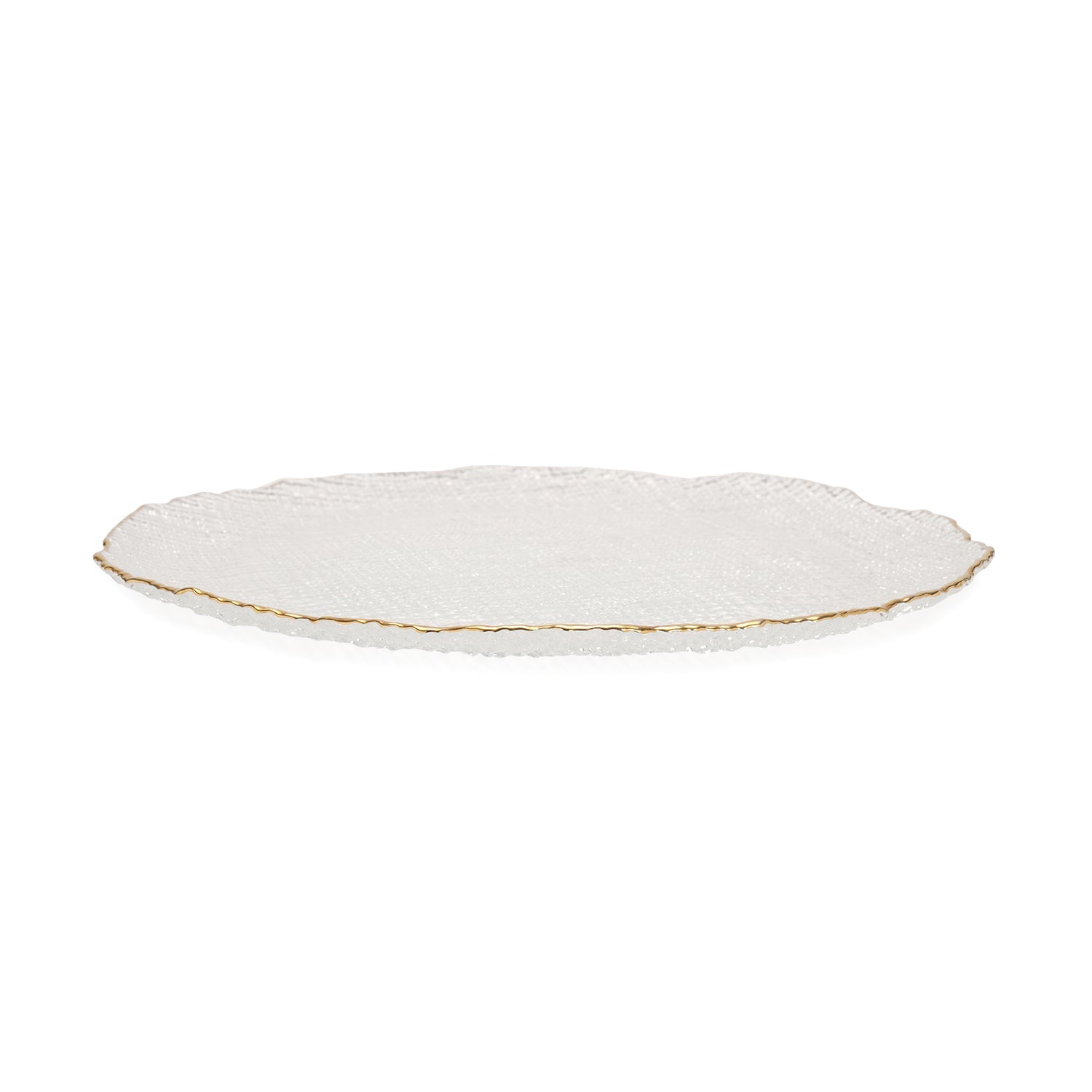 Set of 2 Clear Fizz Textured Dinner Plates