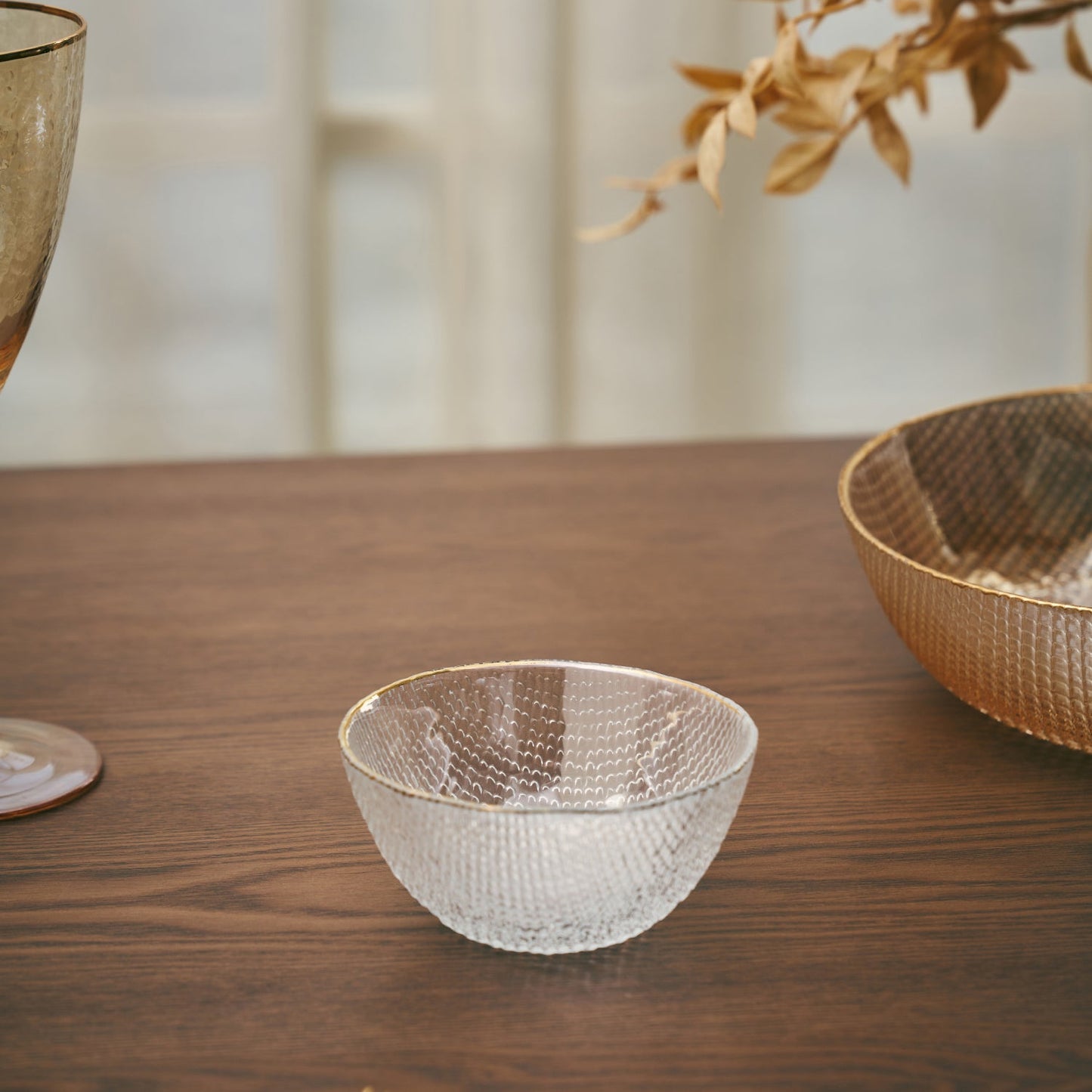 Set Of 2 Clear Fizz Textured Bowls