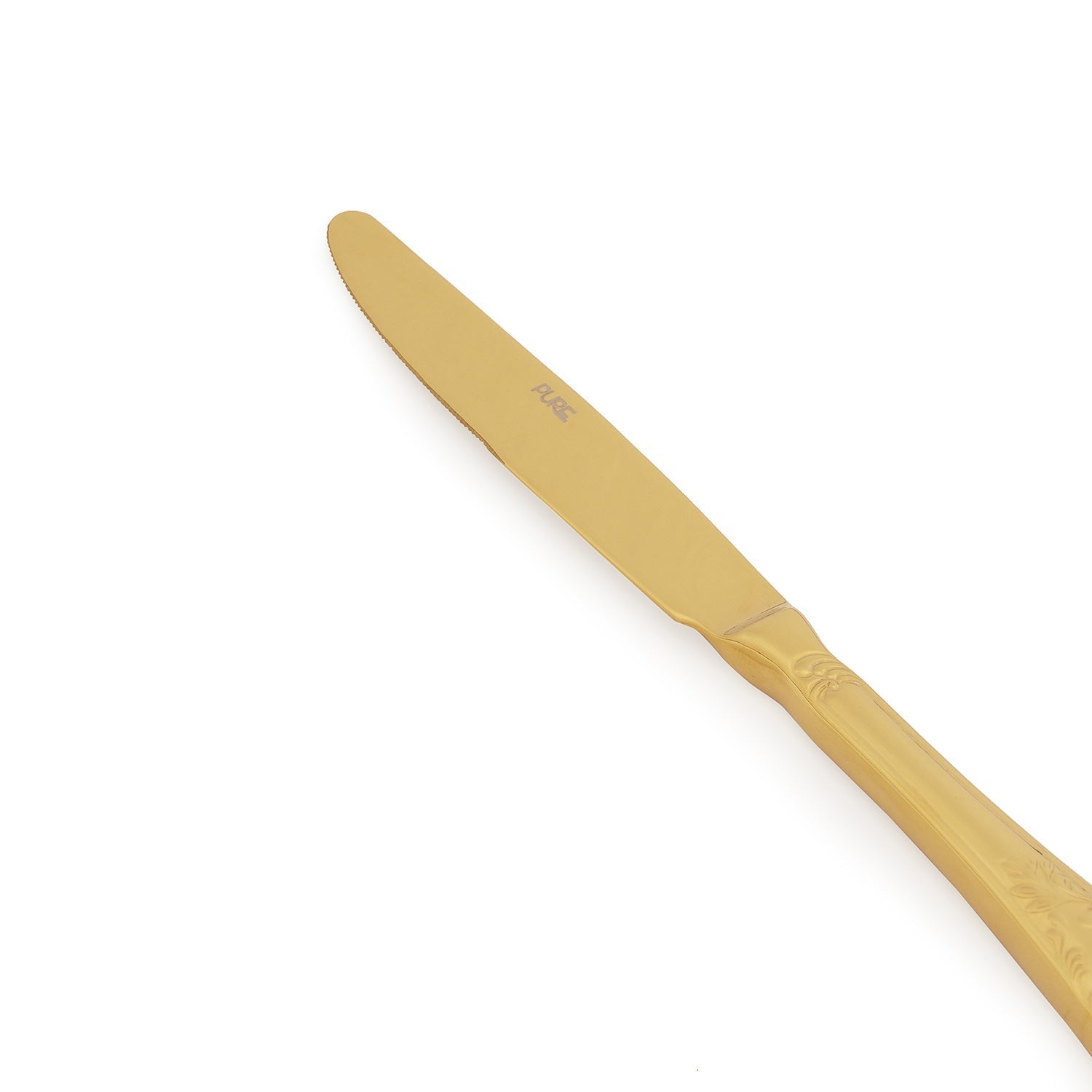 Set Of 4 Gold Stainless Steel Dinner Knives