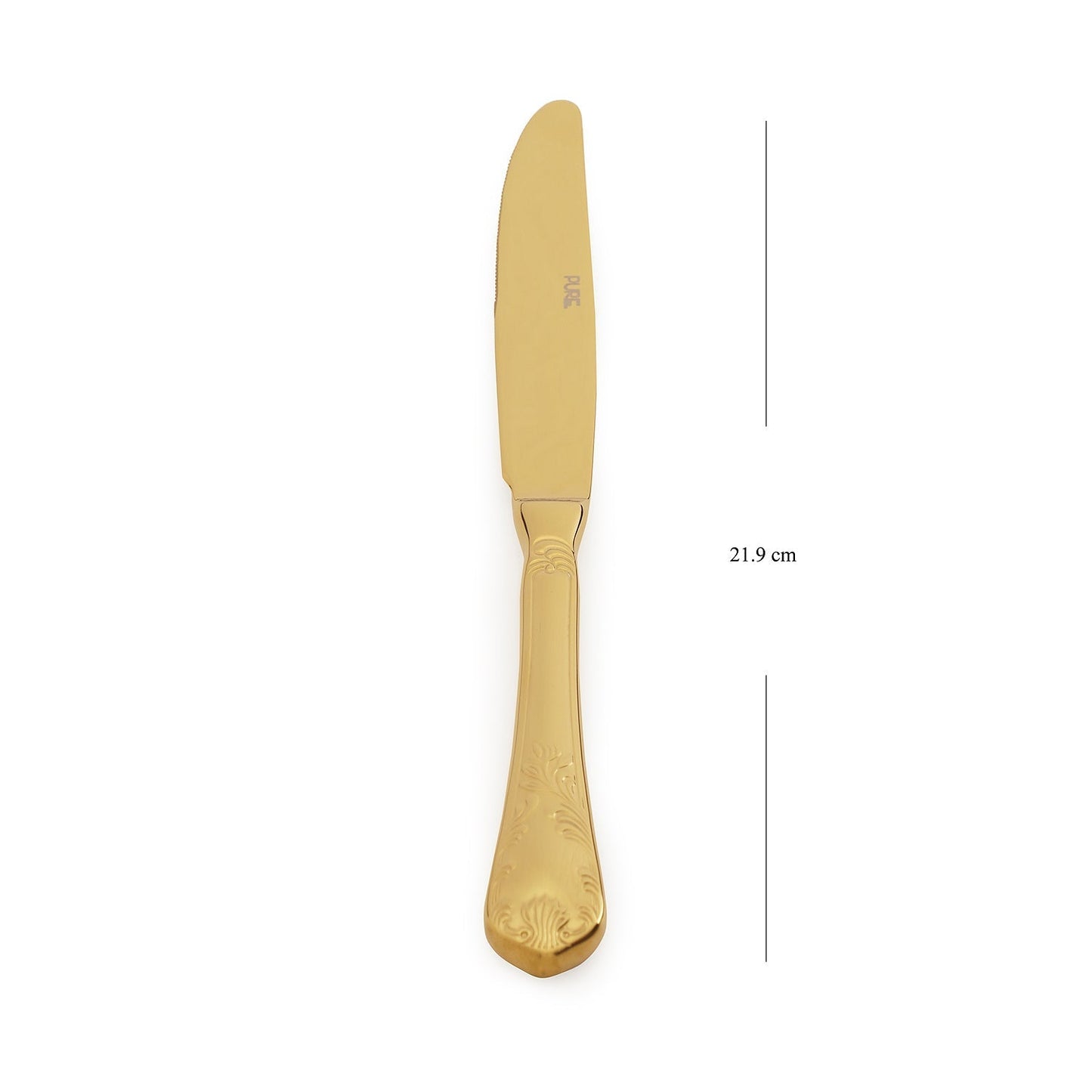 Set Of 4 Gold Stainless Steel Dinner Knives