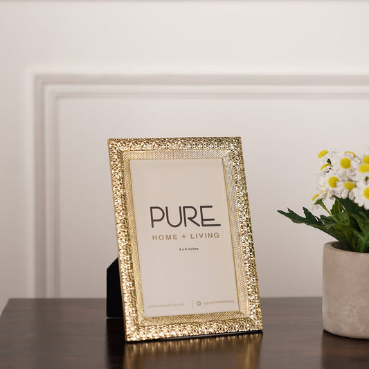 Gold Plated Metal Photo Frame with Border