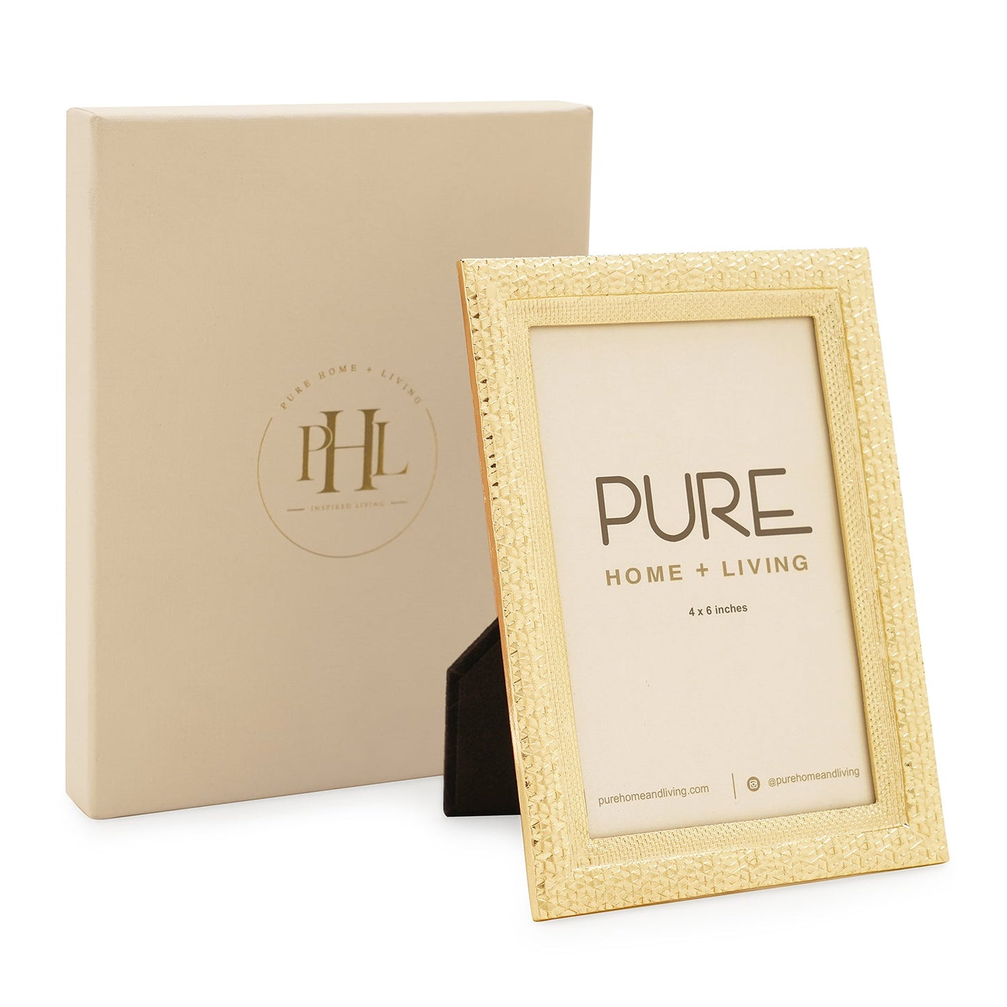 Gold Plated Metal Photo Frame with Border