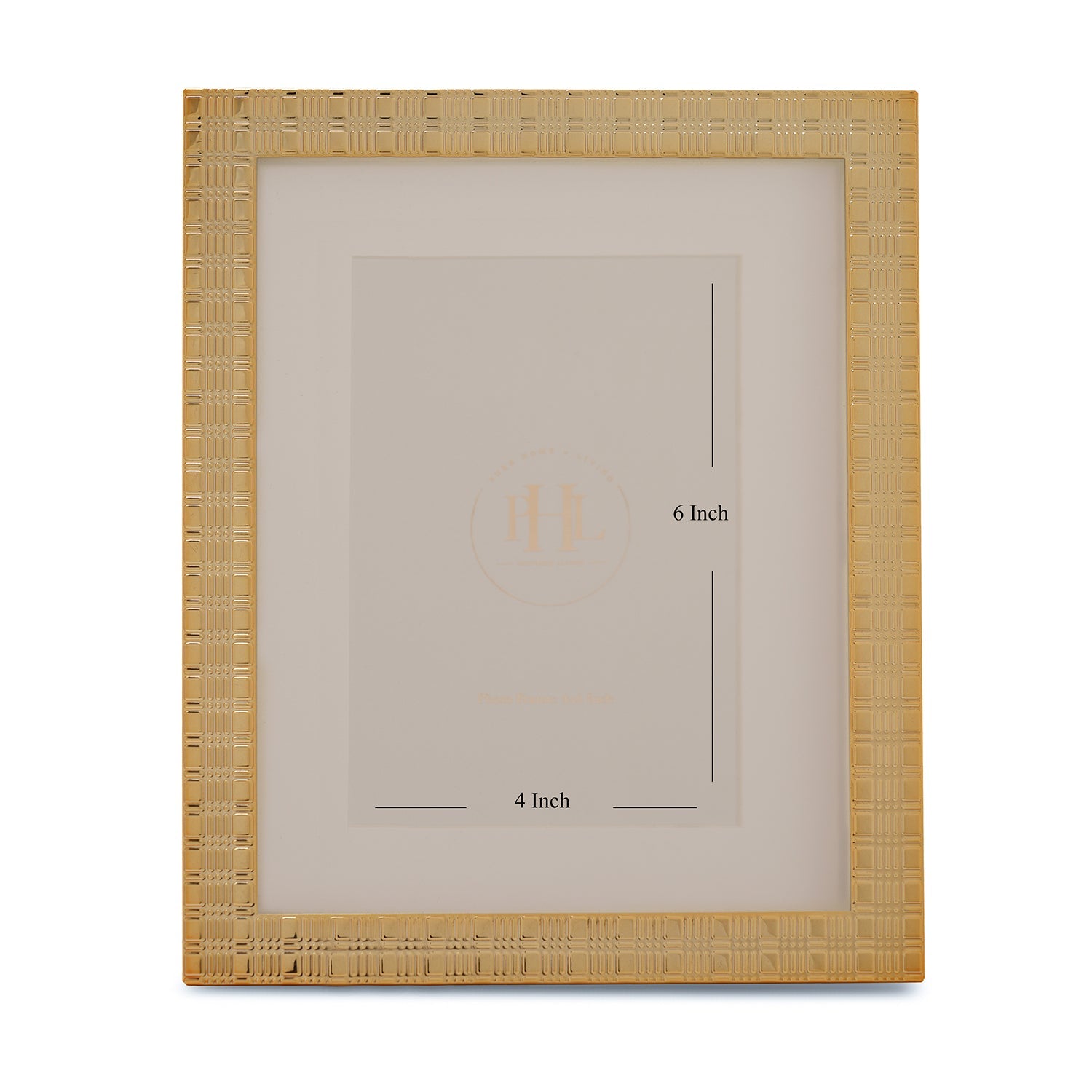 Gold Plated Patterned Metal Photo Frame - Small