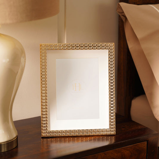 Gold Plated Patterned Metal Photo Frame - Large