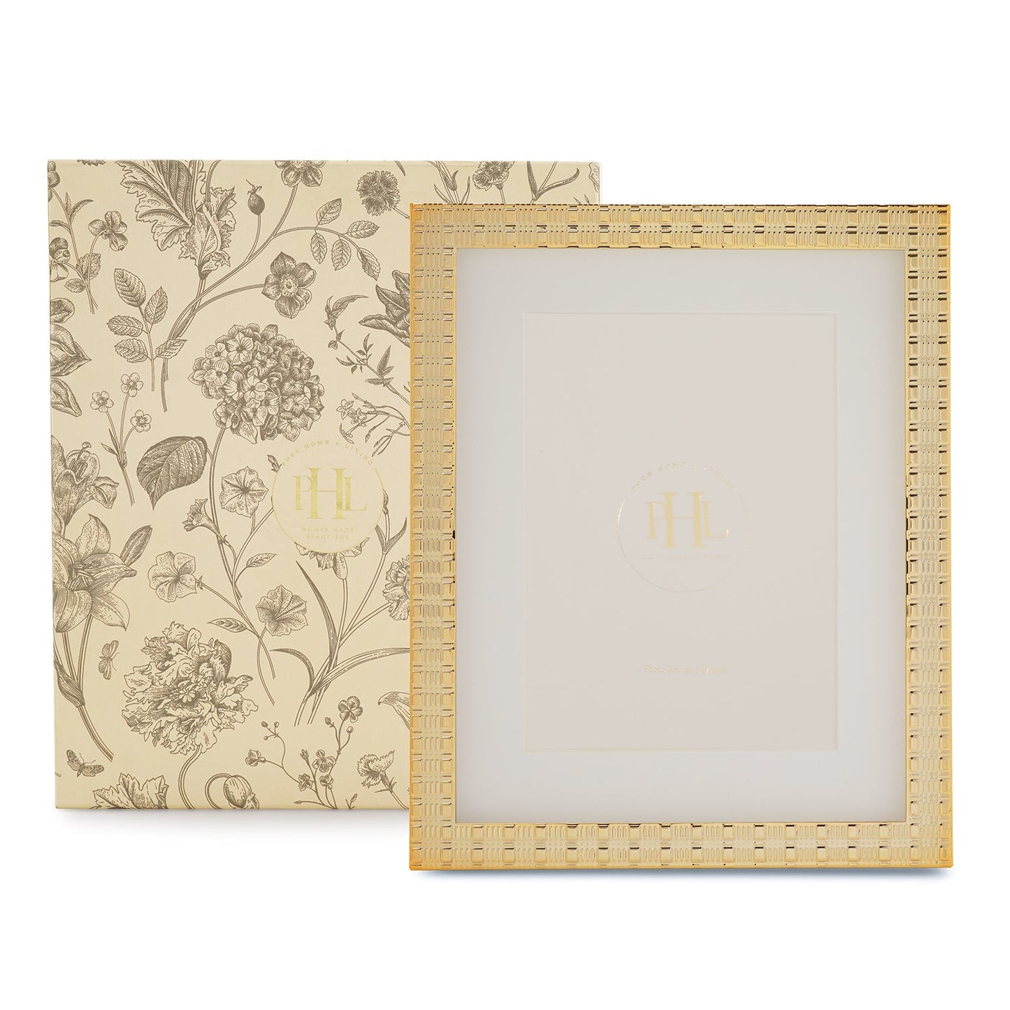 Gold Plated Patterned Metal Photo Frame - Large