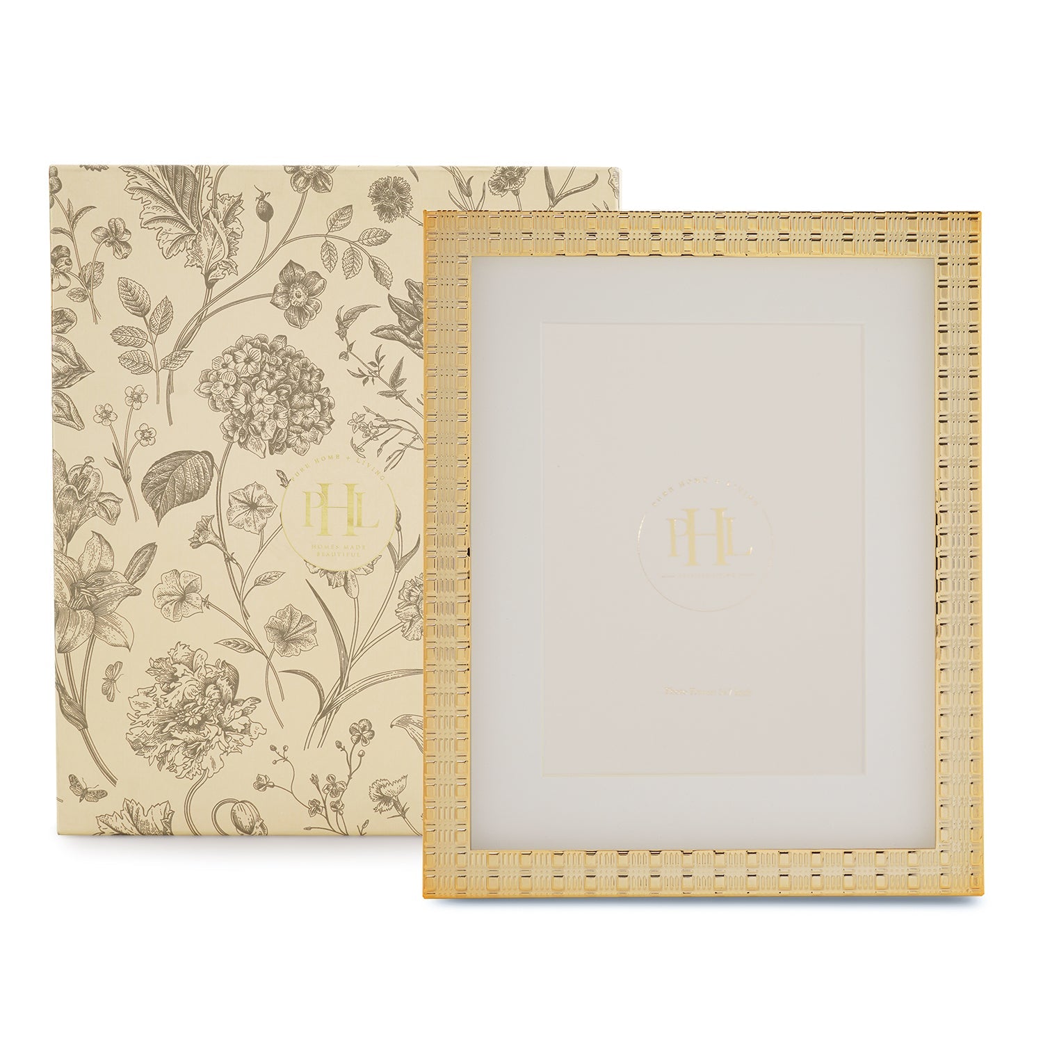 Gold Plated Patterned Metal Photo Frame - Large