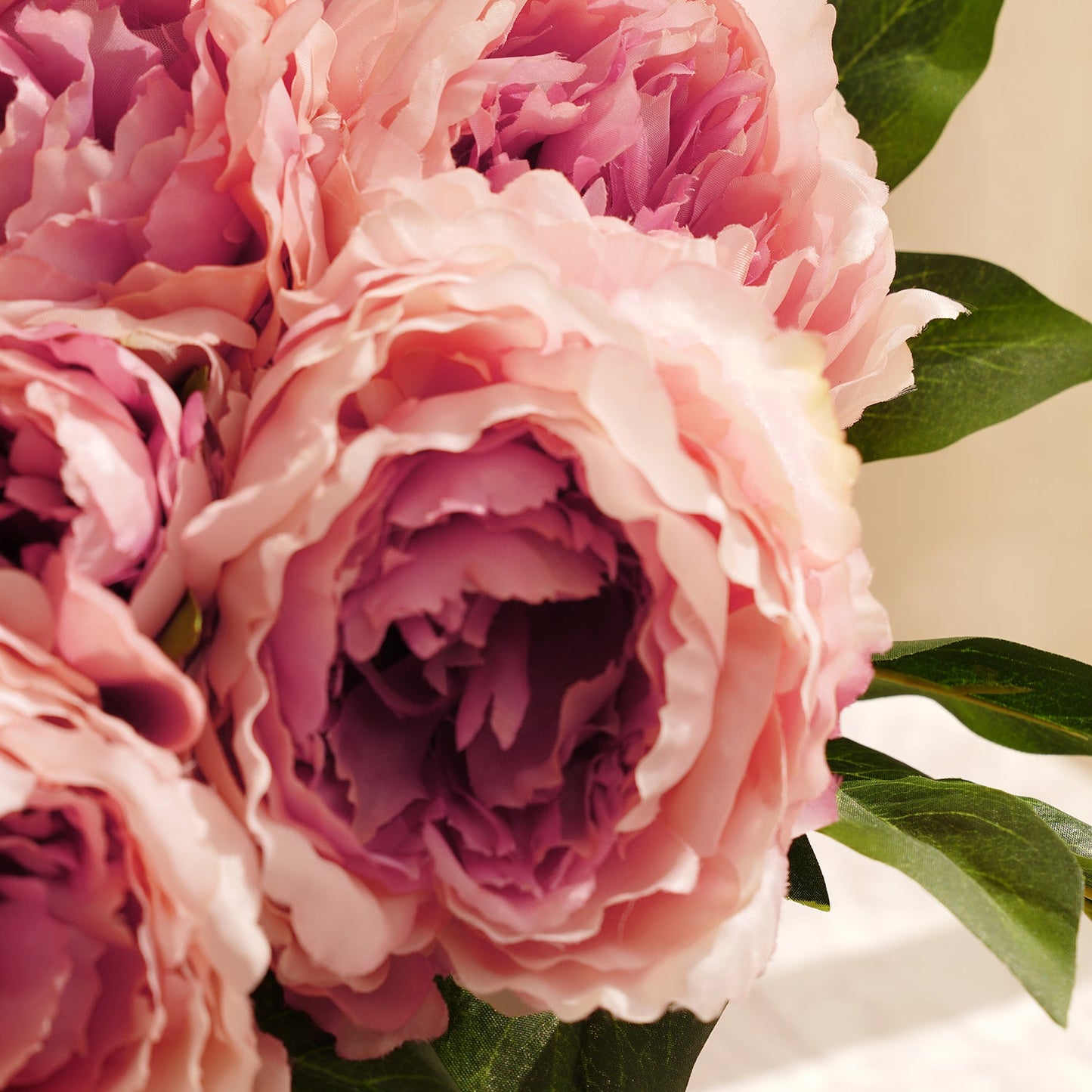 Pink Faux Peony Spray Single