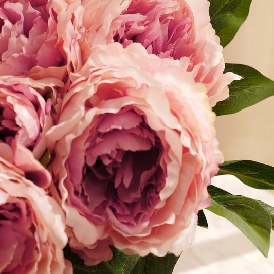 Pink Faux Peony Spray Single