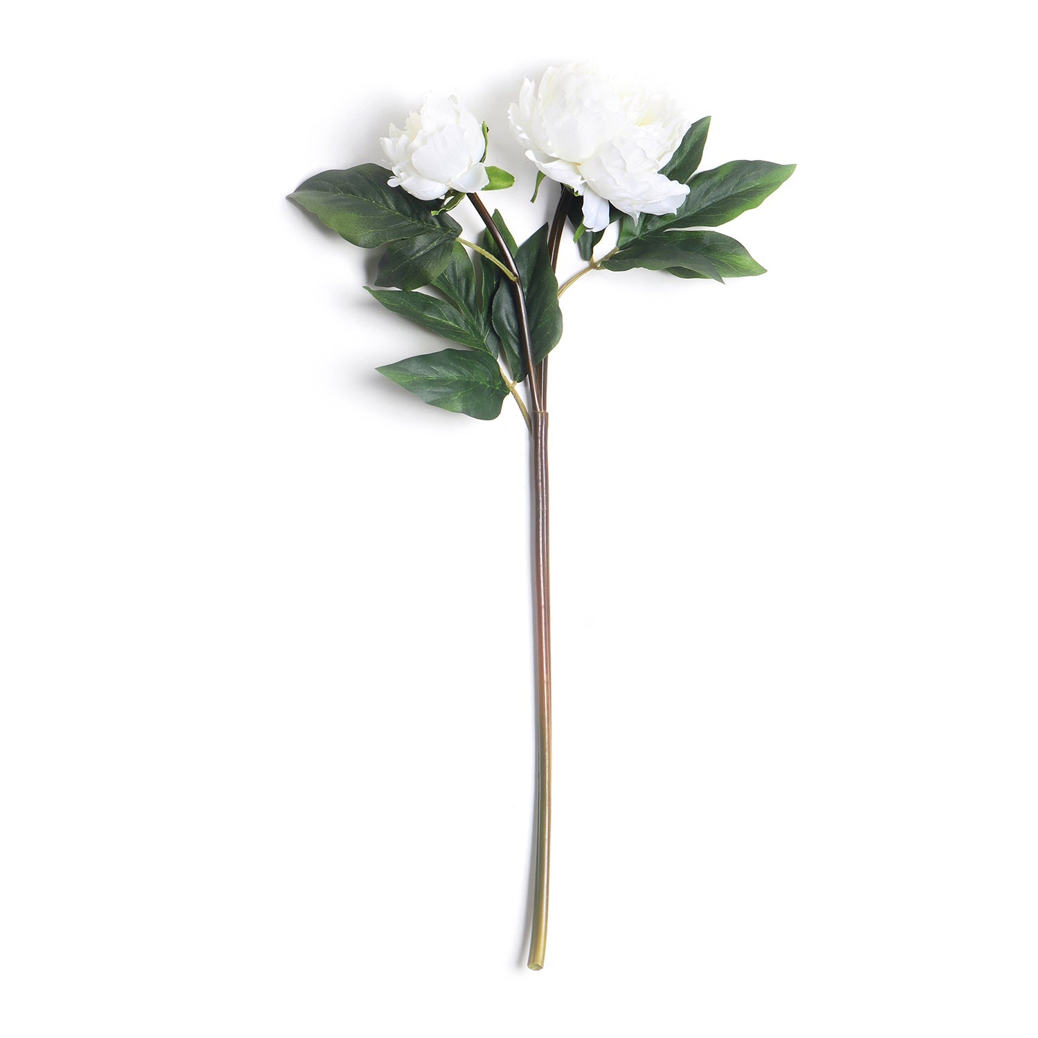 White Faux Peony Spray Single