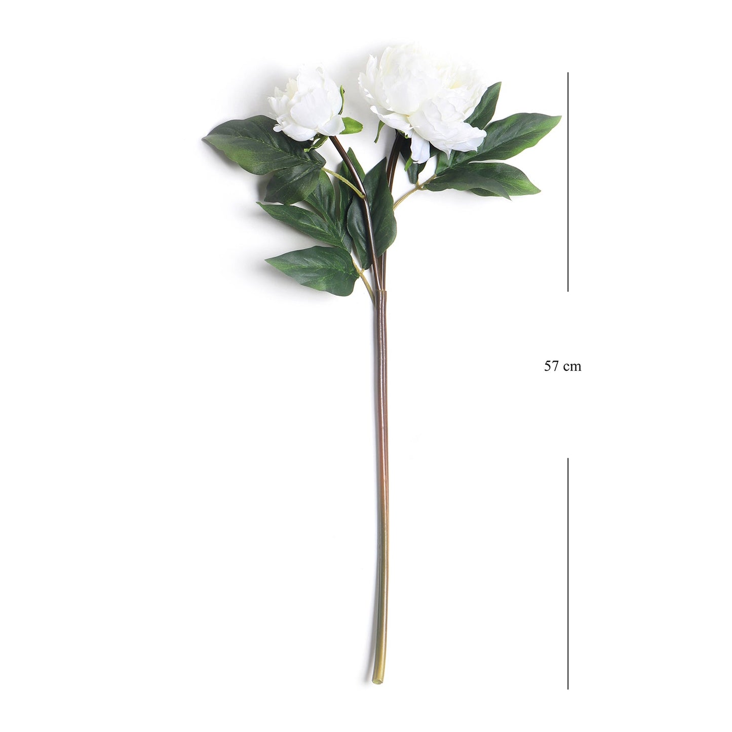 White Faux Peony Spray Single
