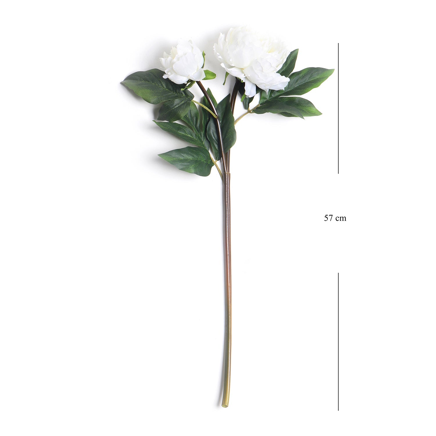 White Faux Peony Spray Single