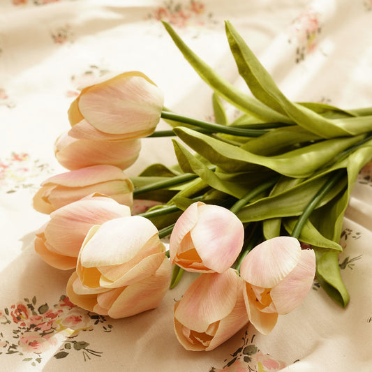Yellow Faux Tulip Spray Single