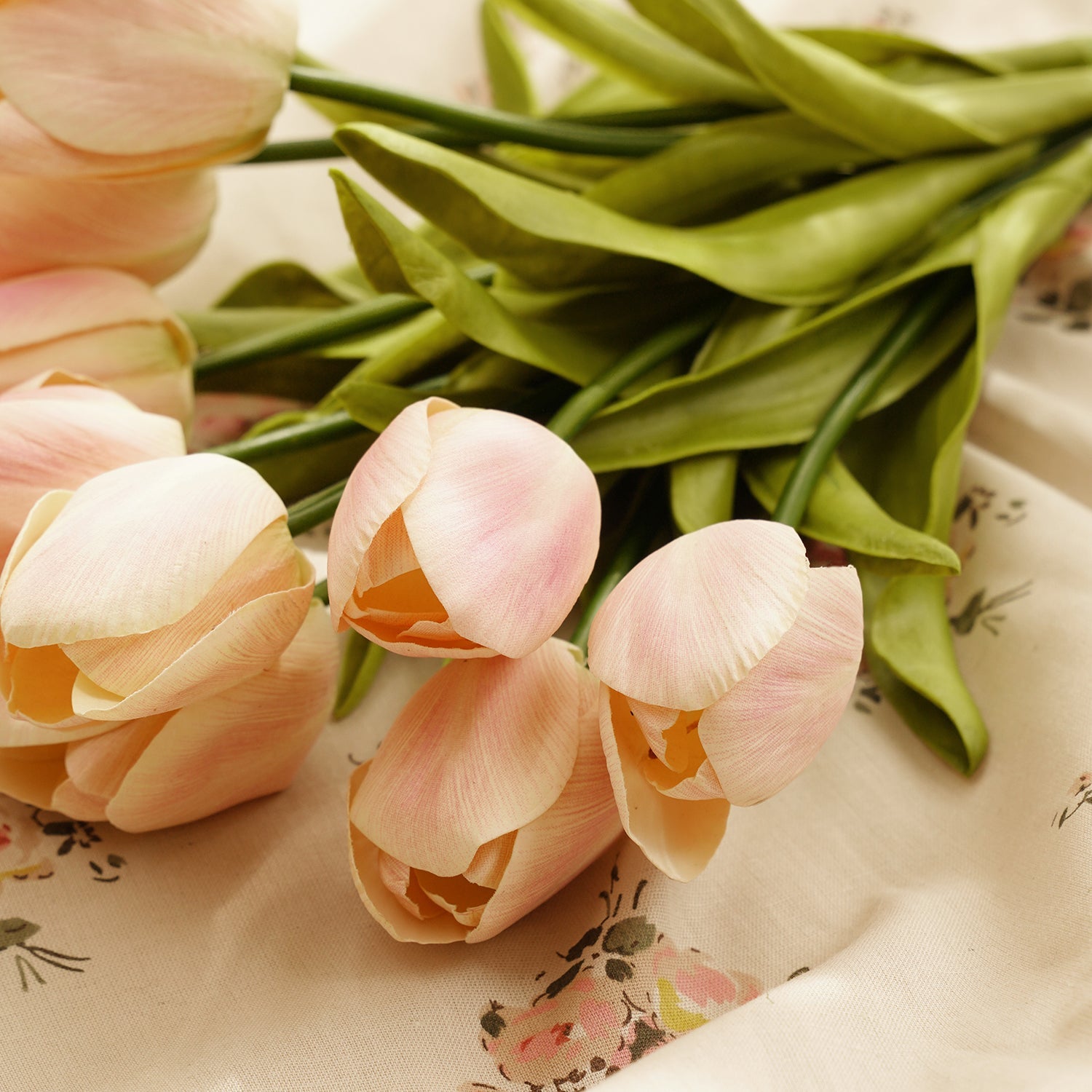Yellow Faux Tulip Spray Single