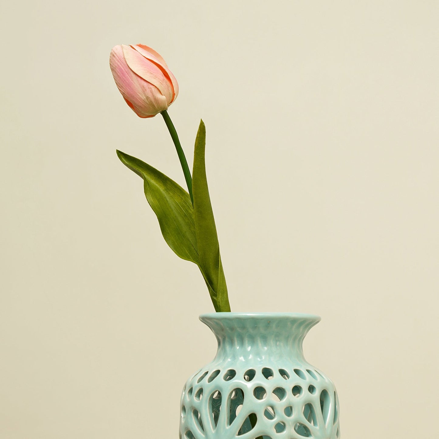 Pink Faux Tulip Spray Single