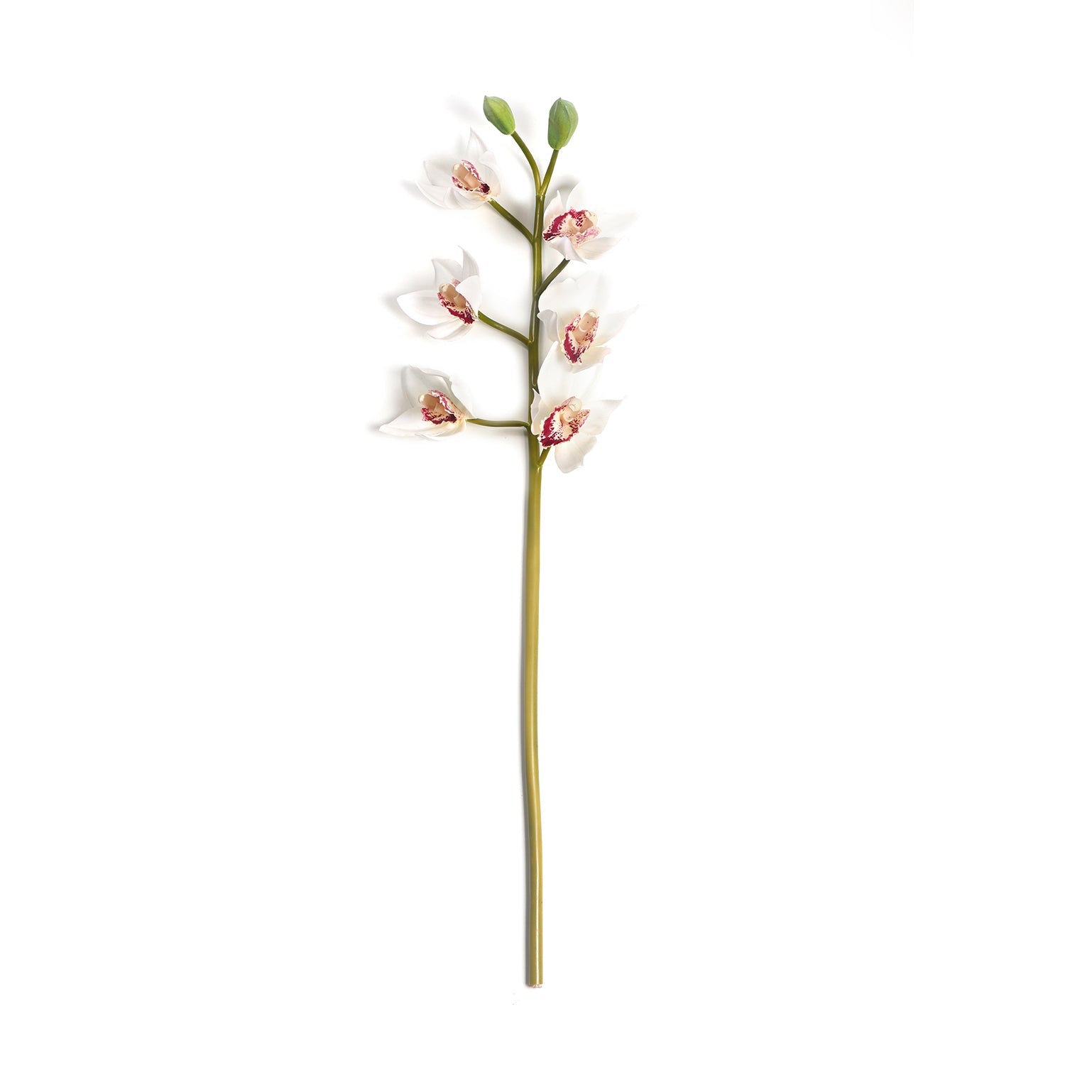 White Faux Boat Orchid Spray Single