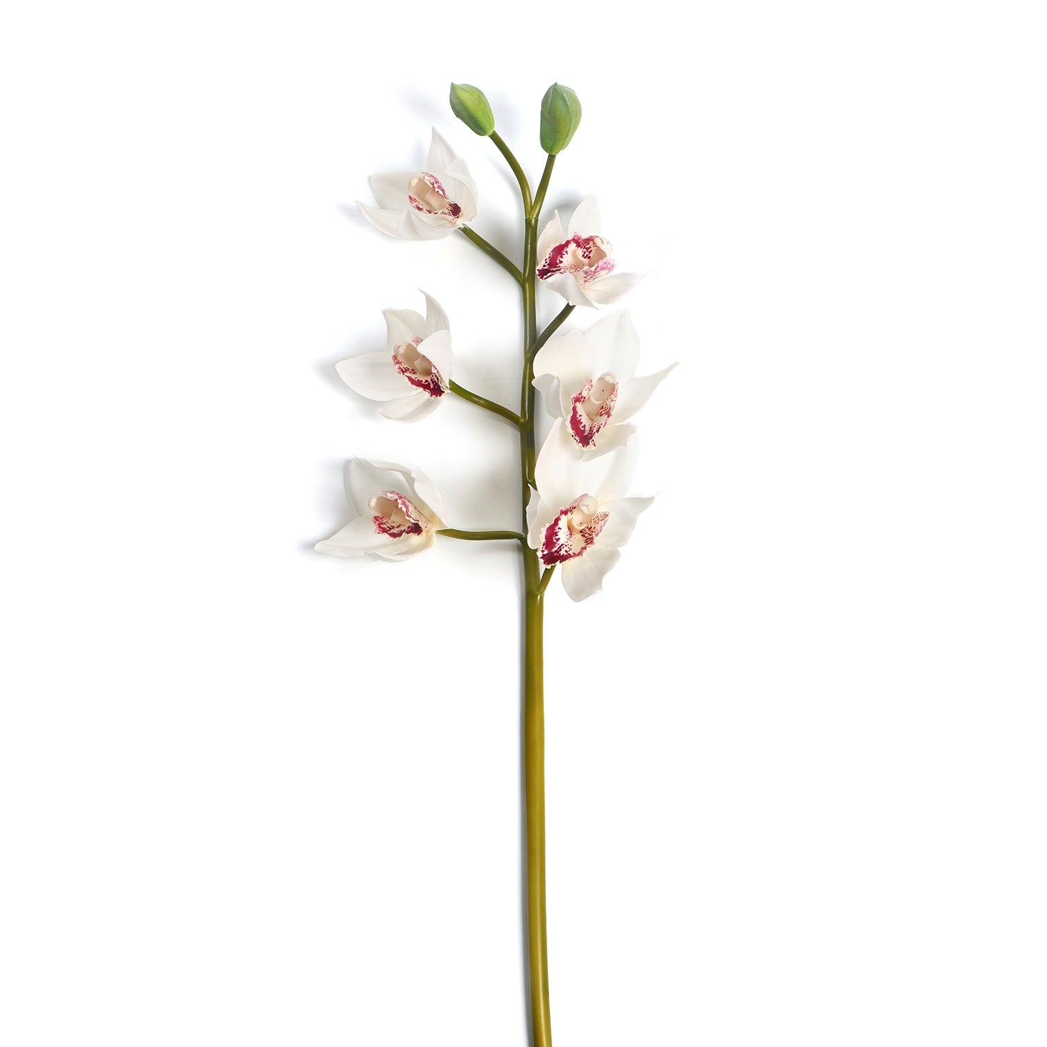White Faux Boat Orchid Spray Single