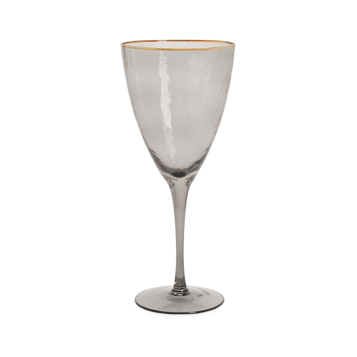 Set Of 4 - Grey Hammered Wine Glasses