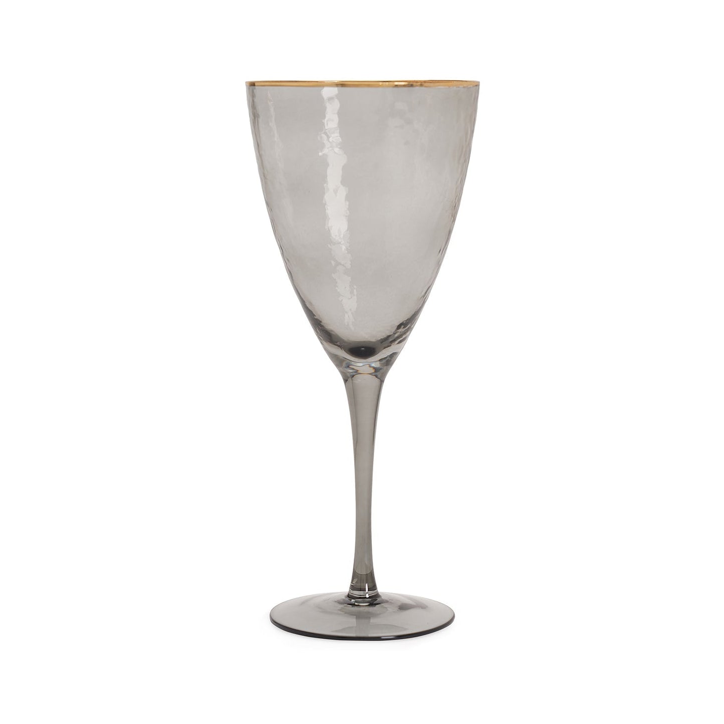 Set Of 4 - Grey Hammered Wine Glasses