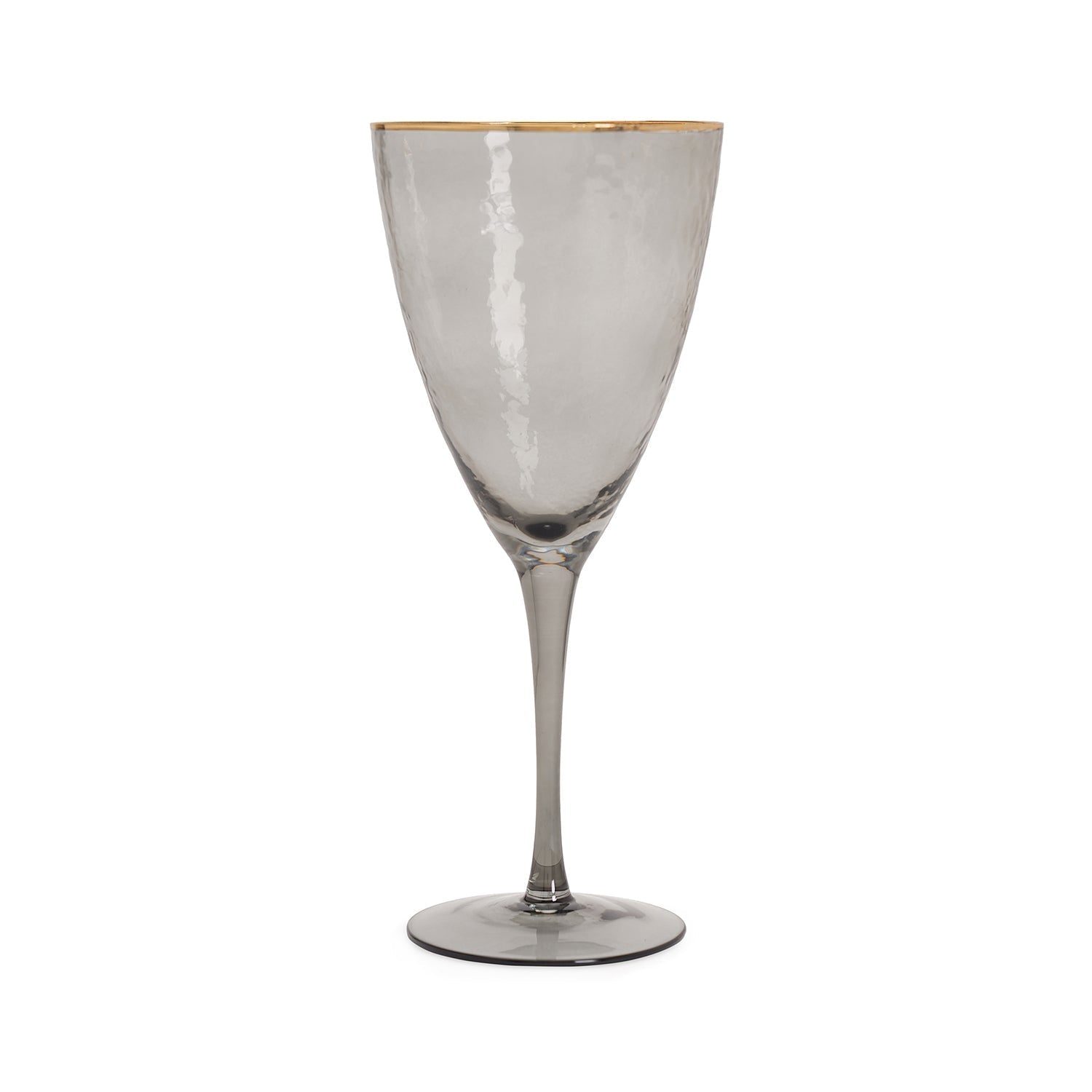 Set Of 4 - Grey Hammered Wine Glasses