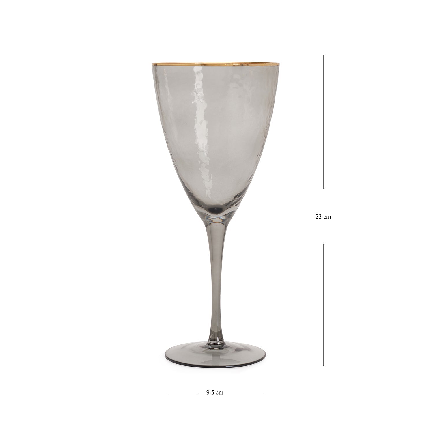 Set Of 4 - Grey Hammered Wine Glasses