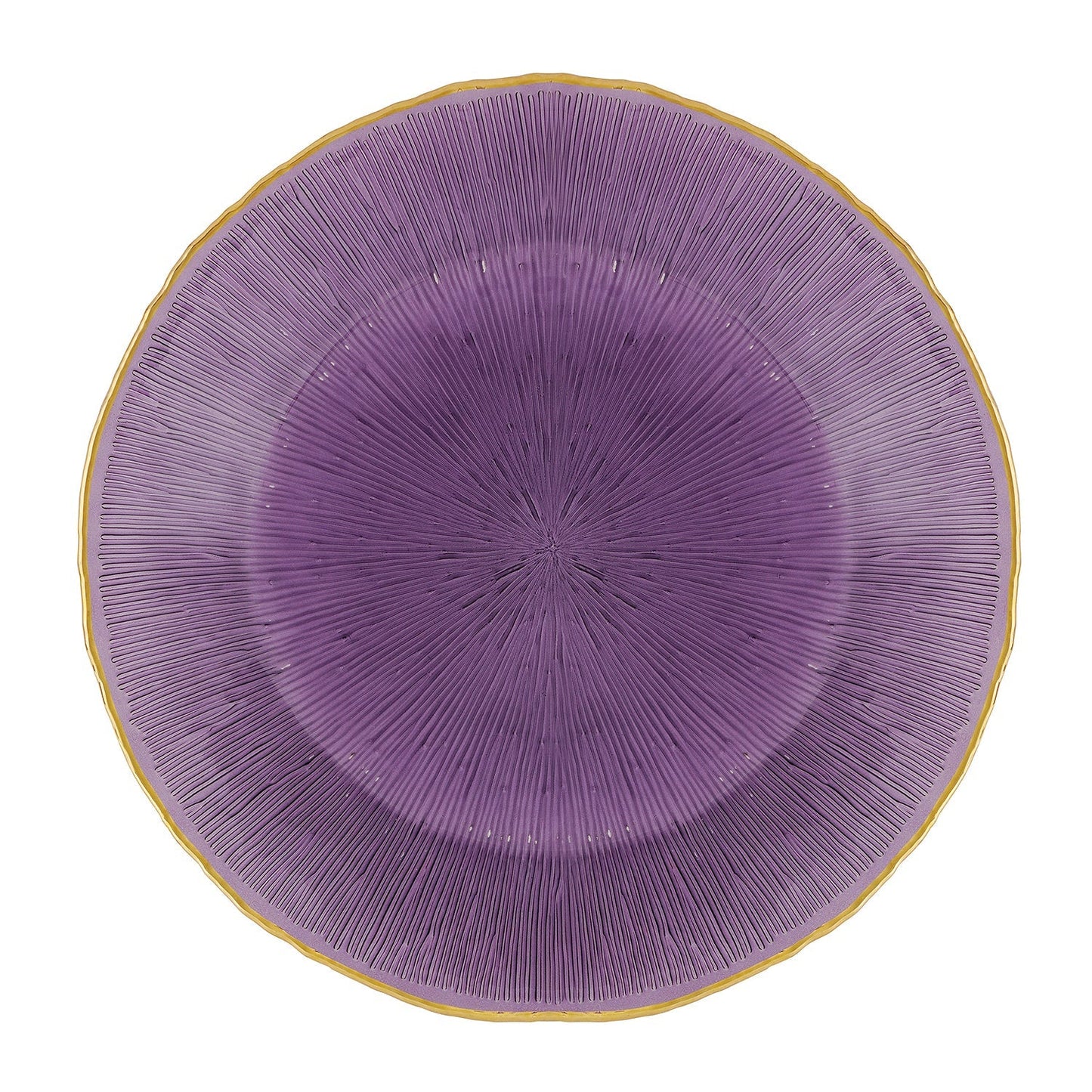 Set Of 2 Purple Radial Glass Charger Plates